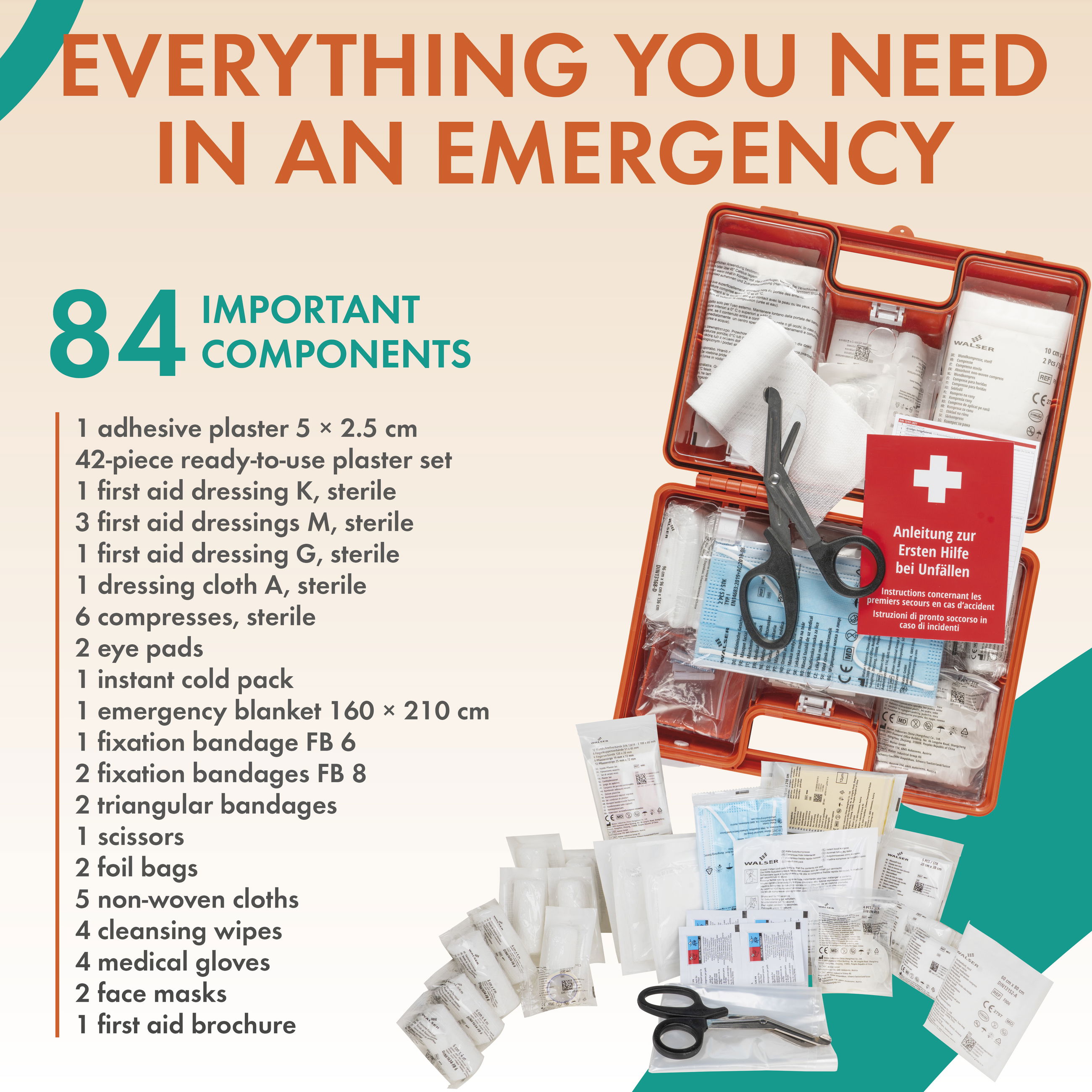 Erste Hilfe, Erste Hilfe, erste Hilfe, Notfallset, Verbandkasten, medizinische Ausrüstung, Pflasterset