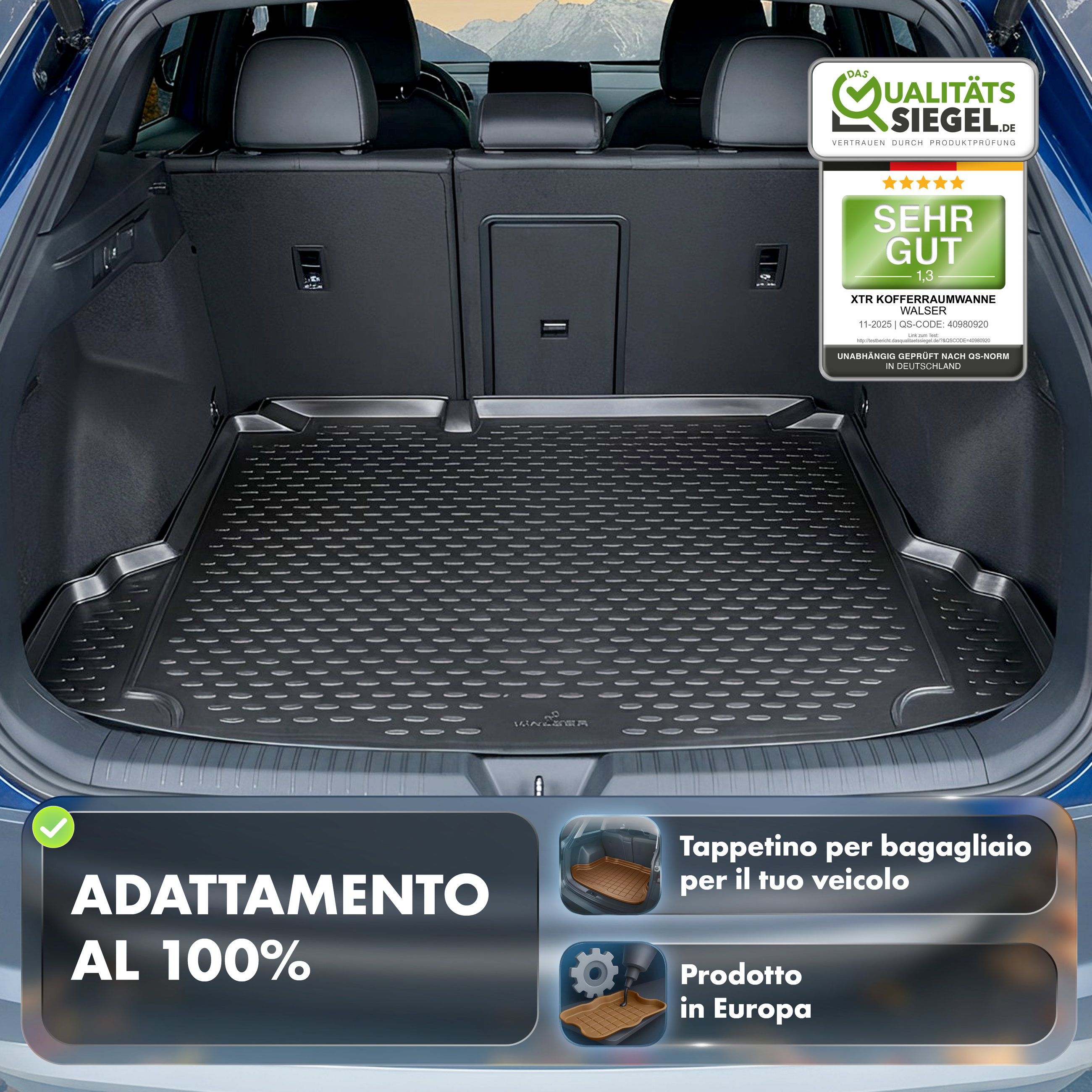 Vasca baule su misura XTR per Nissan Qashqai 12/2006-04/2014, non adatto alla versione estesa