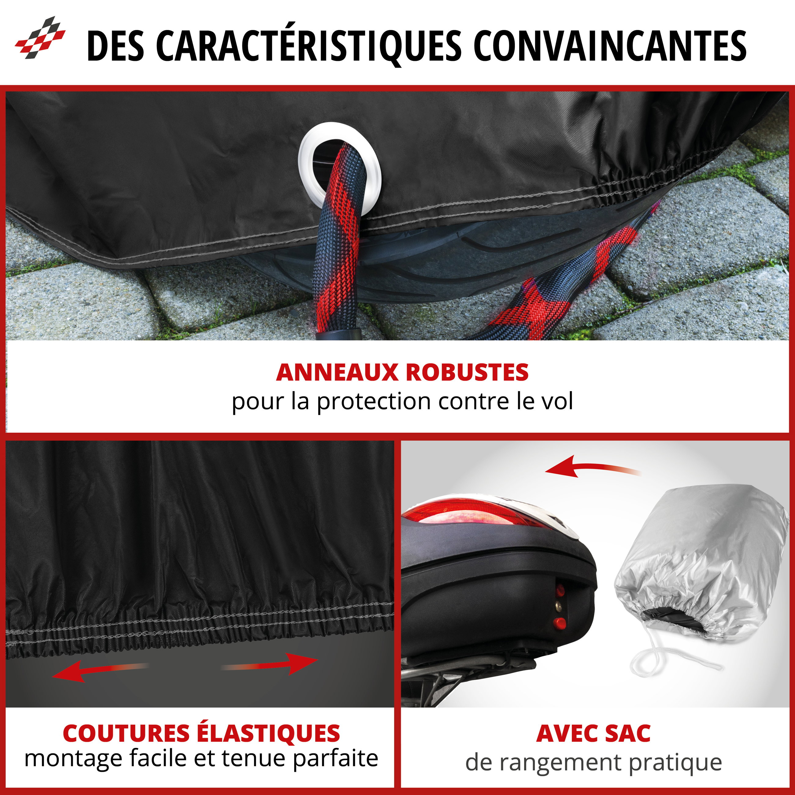 Bâche de protection pour moto All Weather S, Bâche de couverture Vespa, Garage pour moto étanche - 185x90x110 cm noir