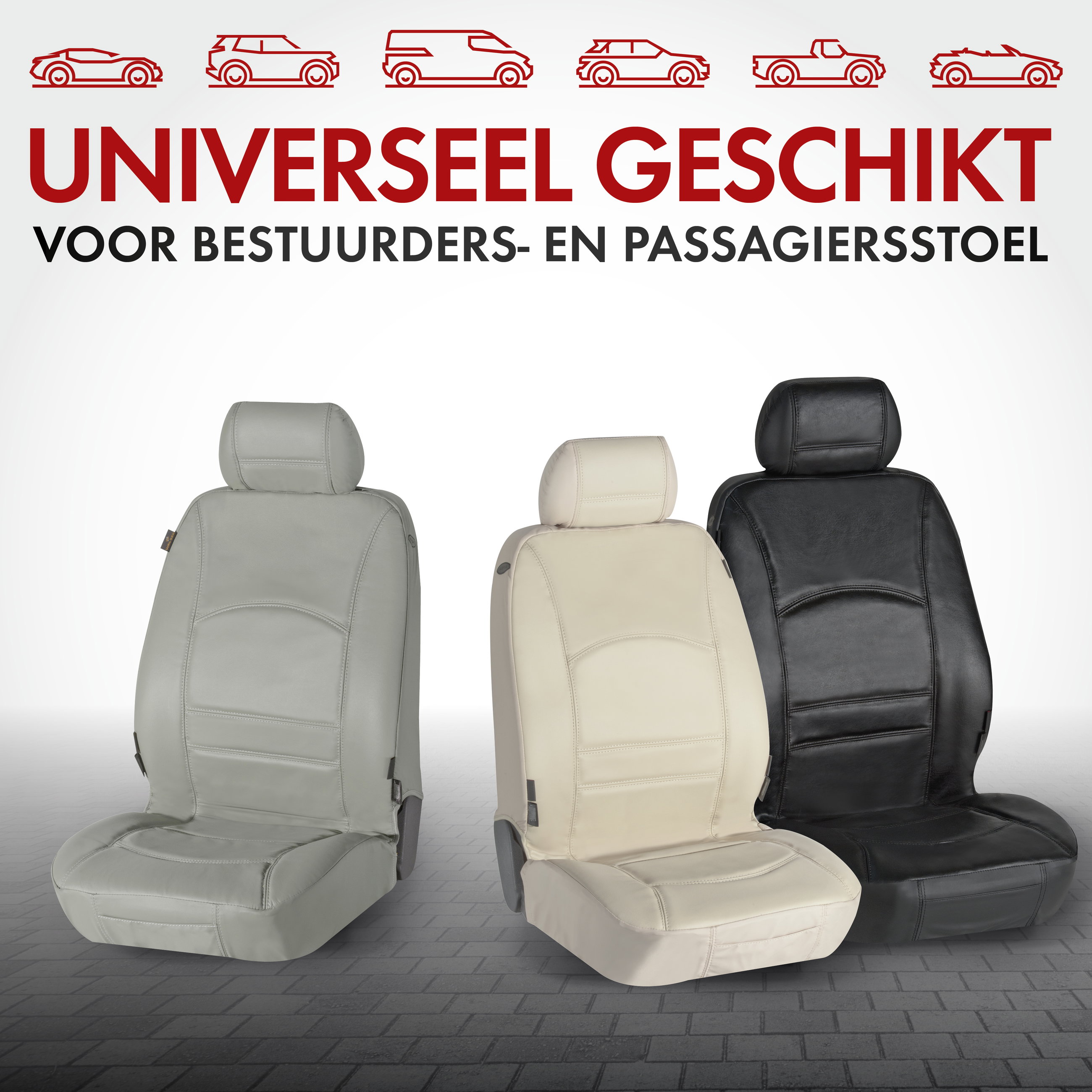 Auto stoelbeschermer Ranger, Leer Stoelbekleding, Autostoelbeschermer zwart, 1 stuk