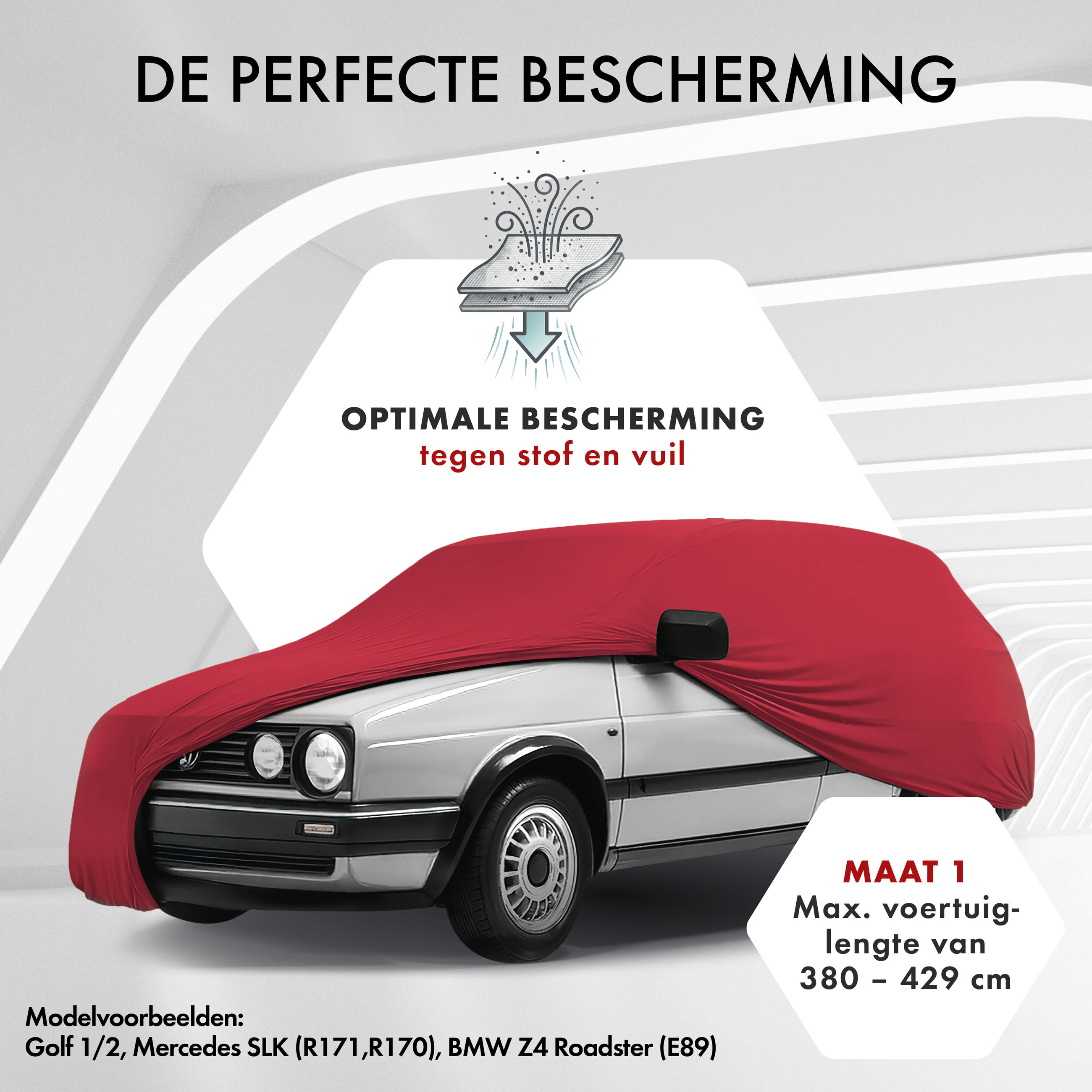 Overtrek Indoor Stretch Maat 1 Auto rood