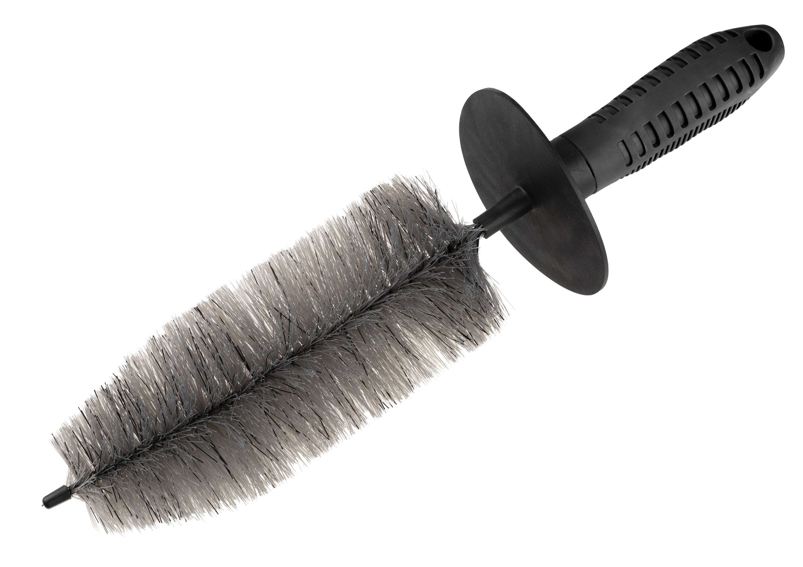 Felgenbürste mit Borsten, Felgenbürste mit Spritzschutz 37 cm schwarz-grau Felgenbürste mit Borsten, Felgenbürste mit Spritzschutz 37 cm schwarz-grau