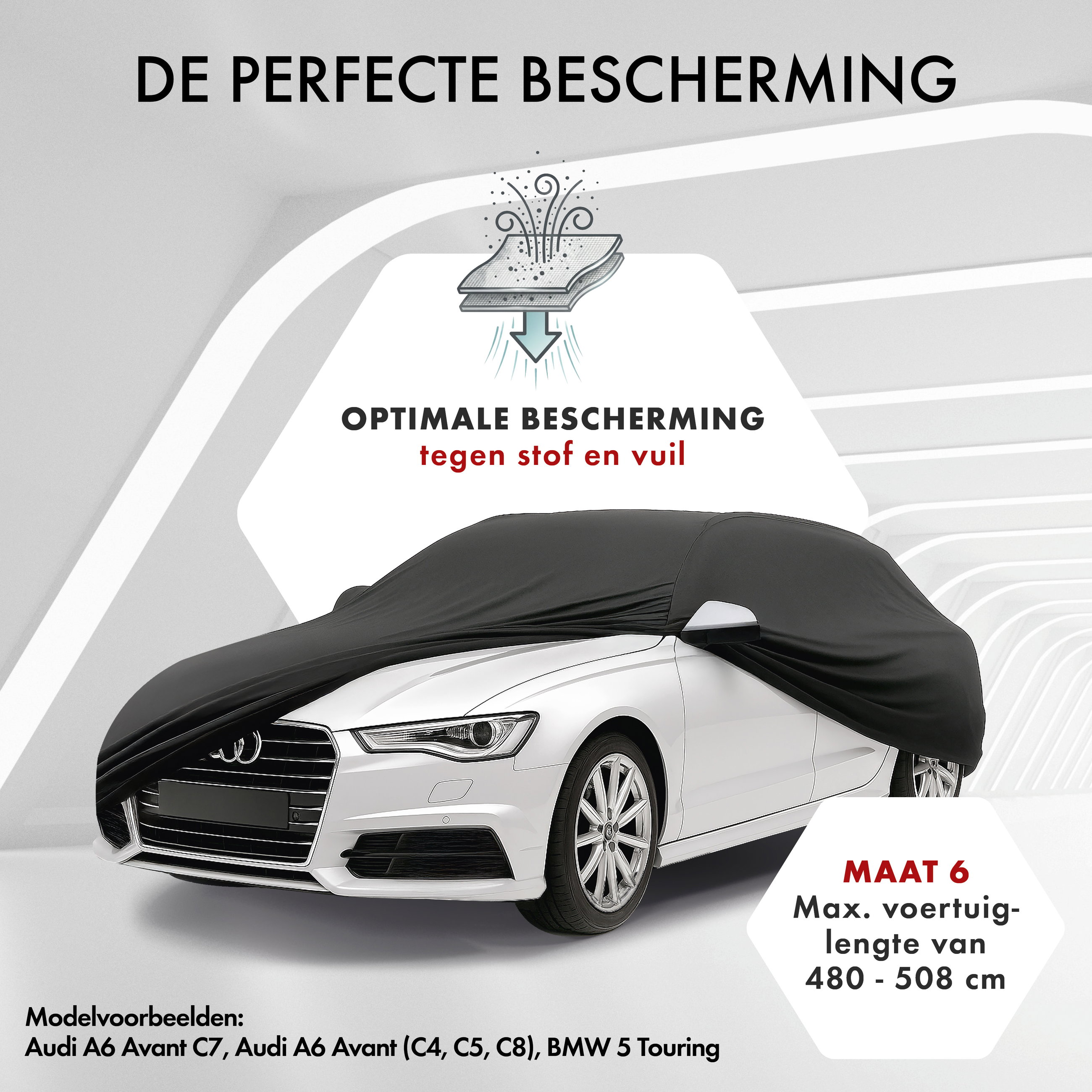 Overtrek Indoor Stretch Maat 6 Combi zwart