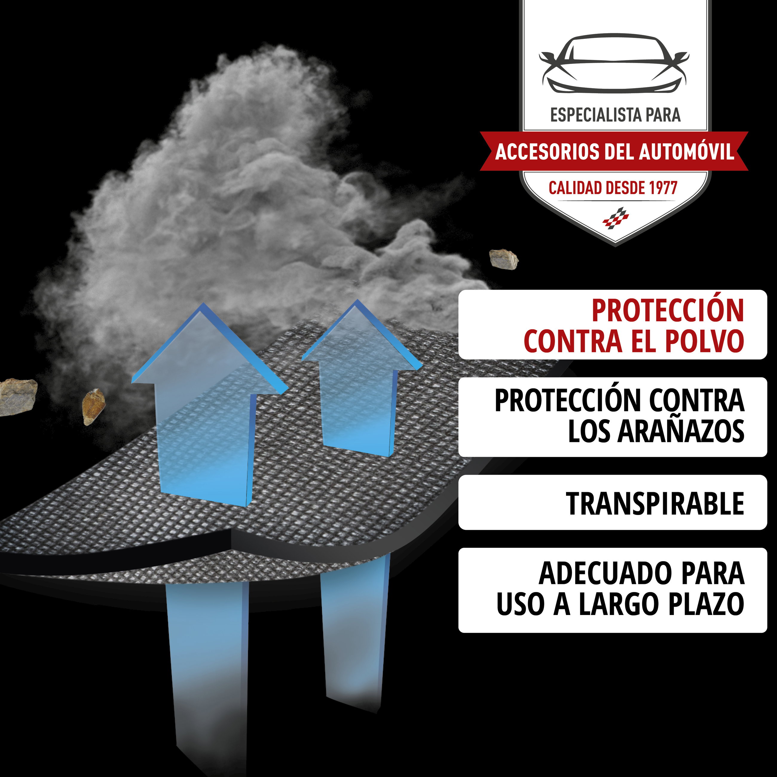 Funda de coche Indoor Eco, cubierta protectora de coche talla 2 coche negro