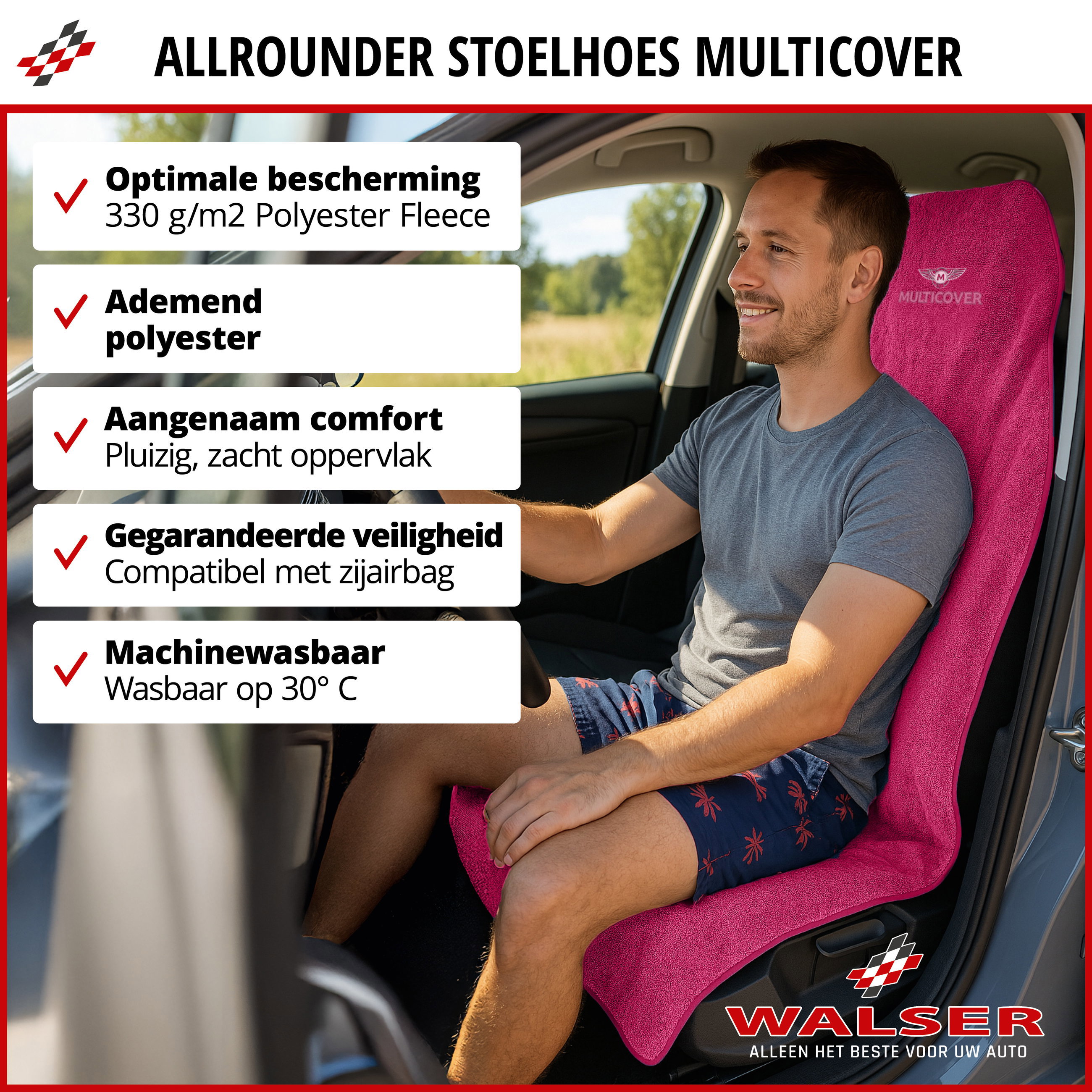Stoelkussen  Multicover roze, 1 stuk