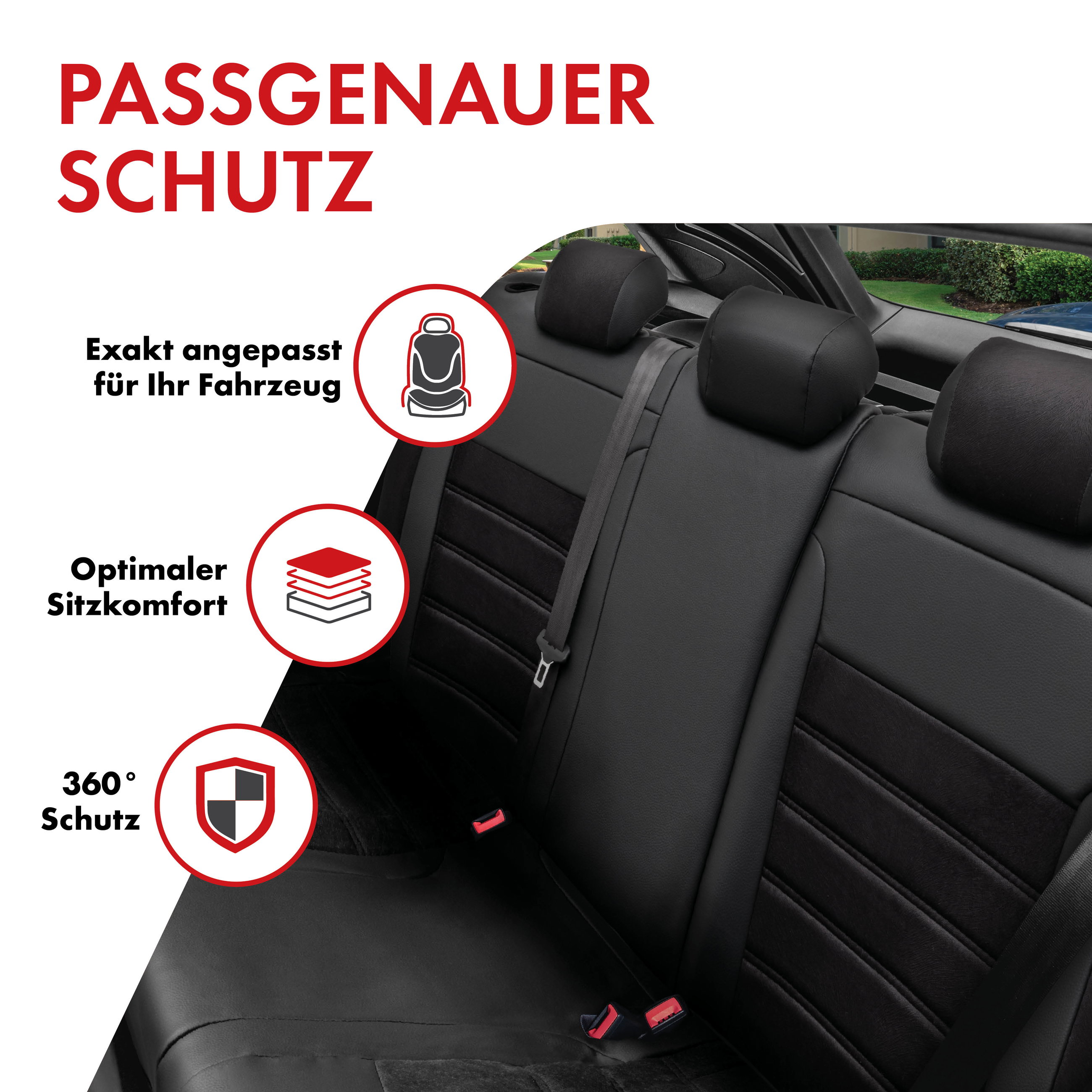 Passform Sitzbezug Bari für Ford Kuga II (DM2) 05/2012-Heute, 1 Rücksitzbankbezug für Normalsitze