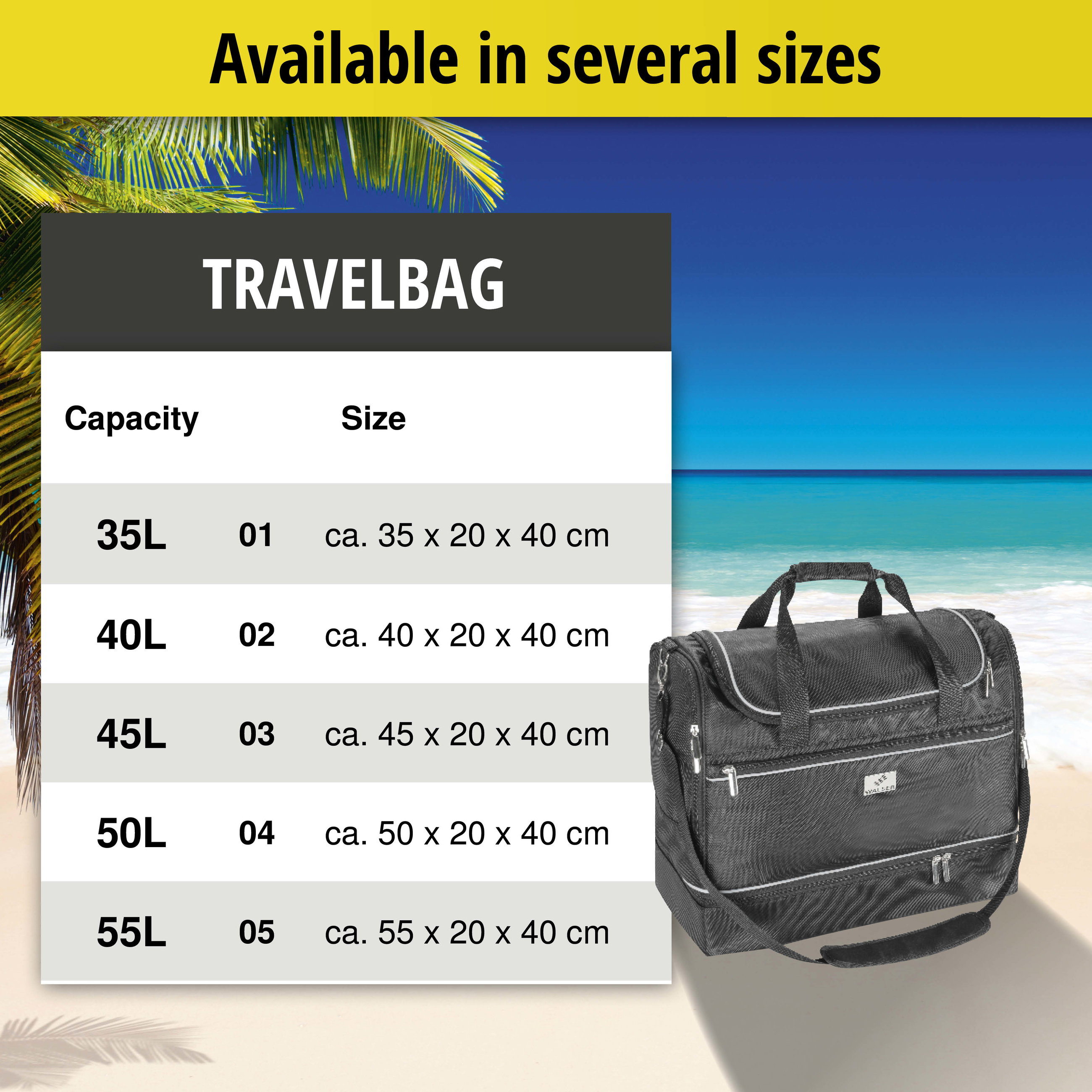 Carbags travel bag 50L - 50x20x40cm