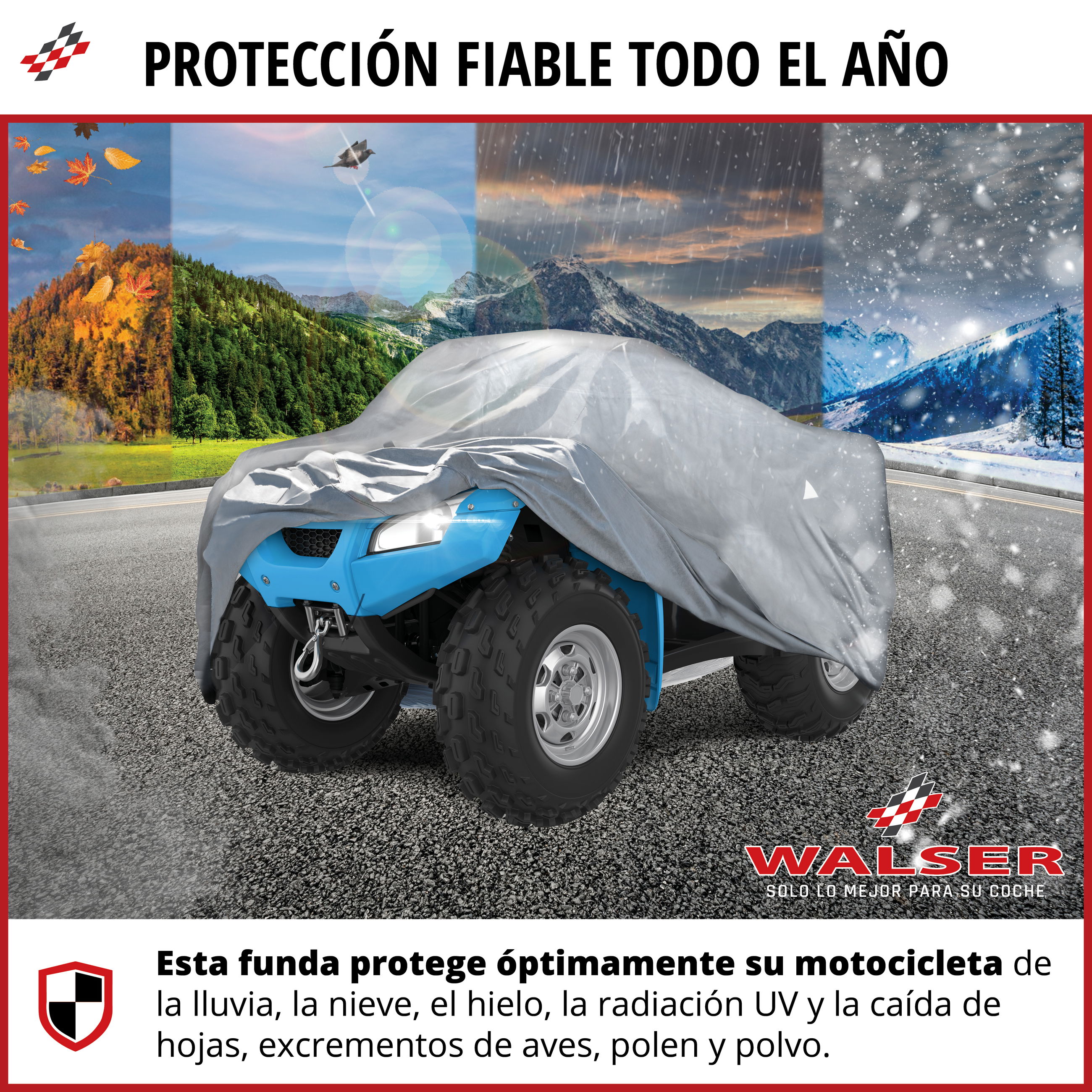 Quad cubierta protectora All Weather, funda para vehículos todoterreno talla S plateado