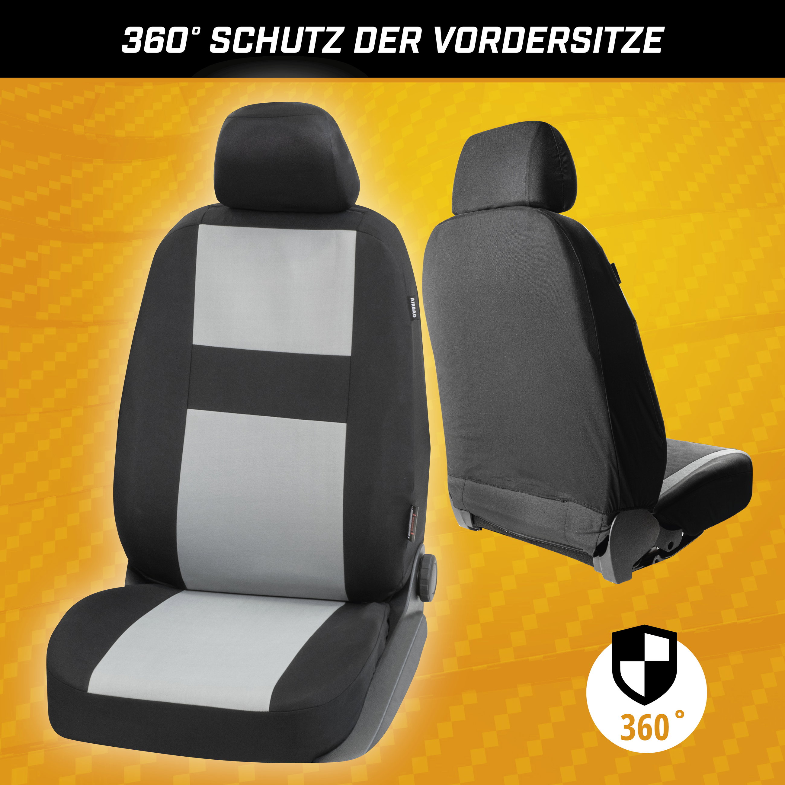 Autositzbezug Glasgow, PKW-Schonbezüge Komplettset schwarz/grau