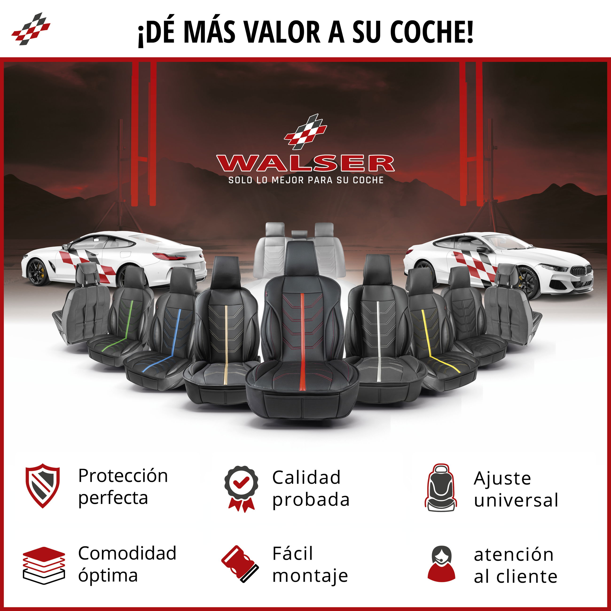 Werbung, Plakat, Stuhl, Mobiliar, Kissen, autozubehör, autositzbezüge, sitzauflagen, stoffbezug, farbliche akzente