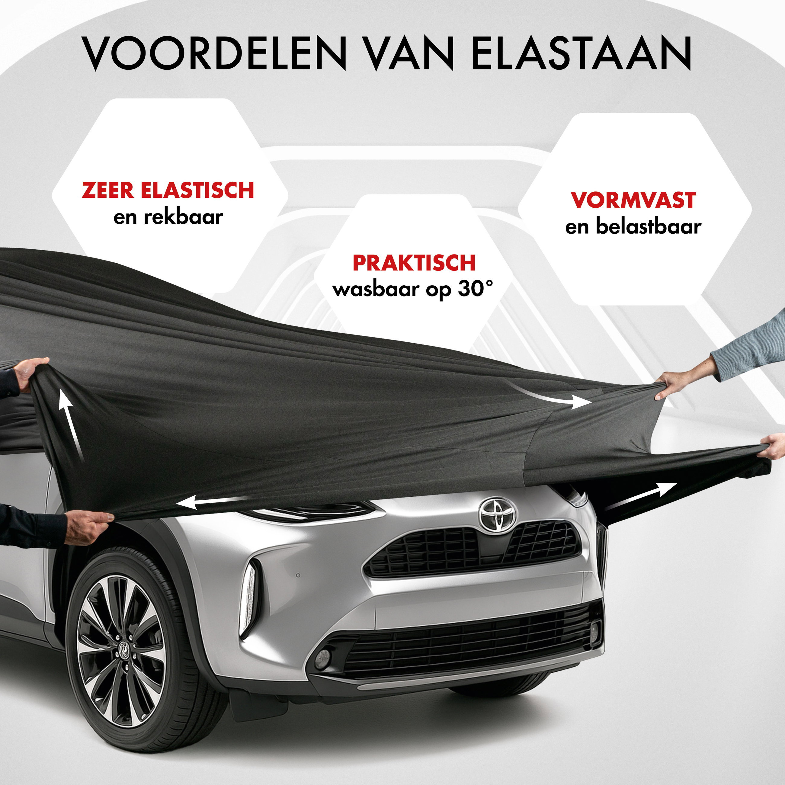 Overtrek Indoor Stretch Plus Maat 7 SUV/VAN zwart
