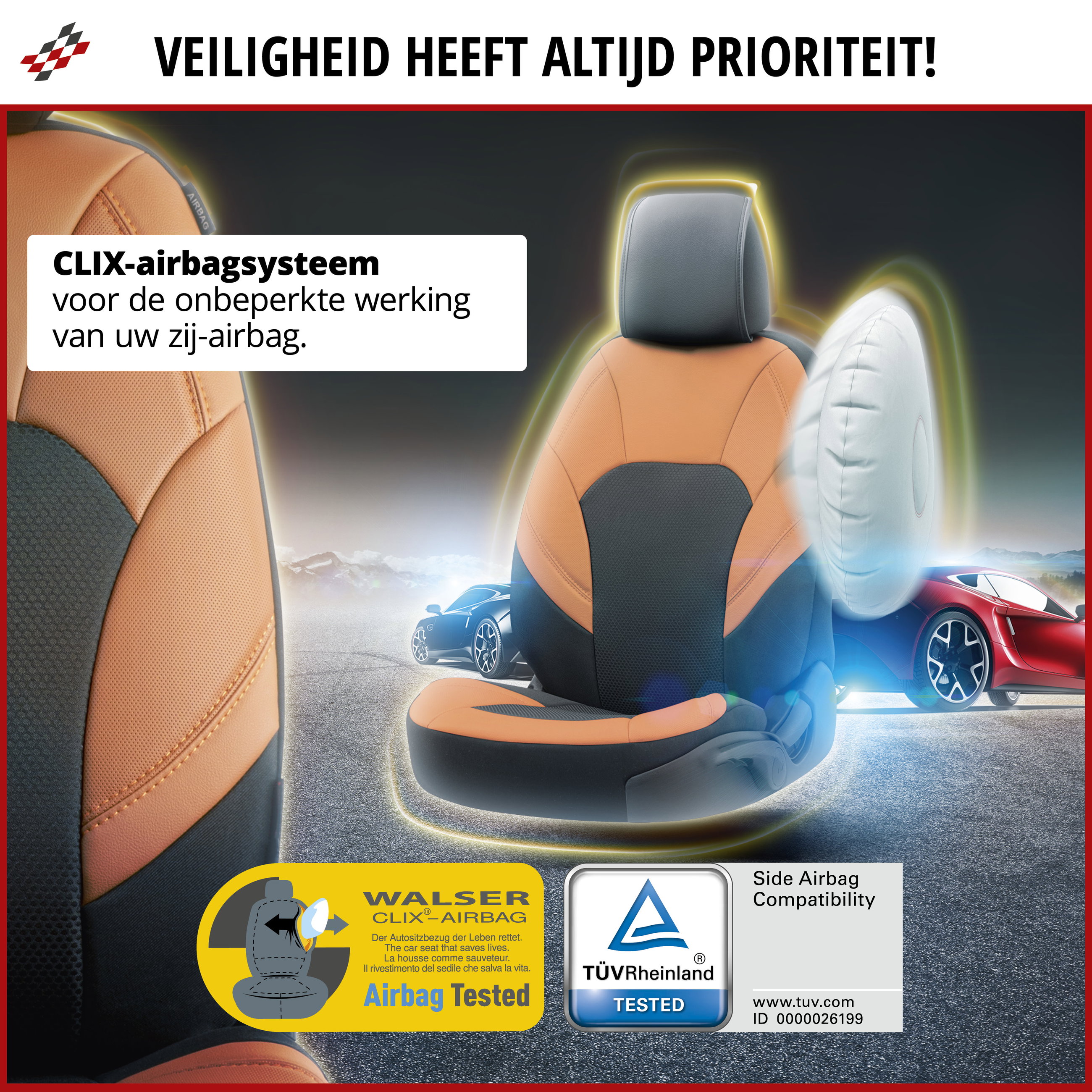 Premium autozetelhoezen Hampton met rits, ZIPP-IT zetelhoezen, 2 zetelhoezen vooraan zwart/bruin