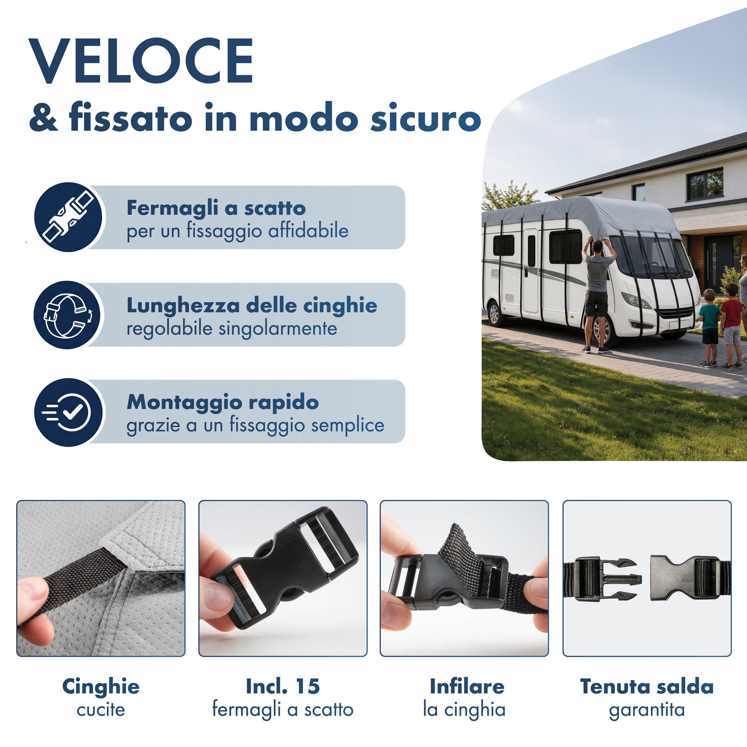 Caravan Dachabdeckung 500x300cm grau