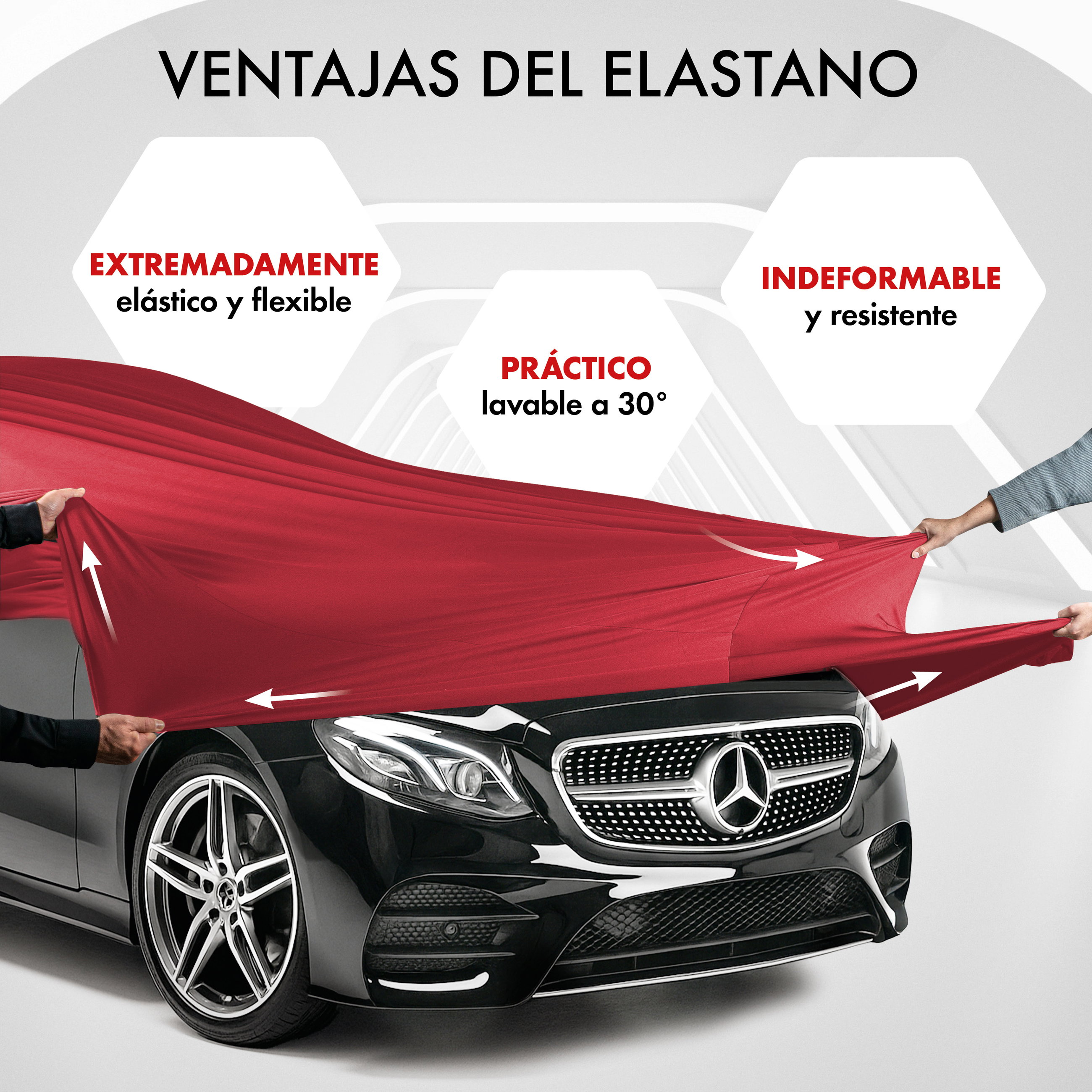 Werbung, Sprach, Rad, Plakat, Leichtmetallfelge, Autoabdeckung, Car Cover, Mercedes, Rotes Stofftuch, Schutzhülle