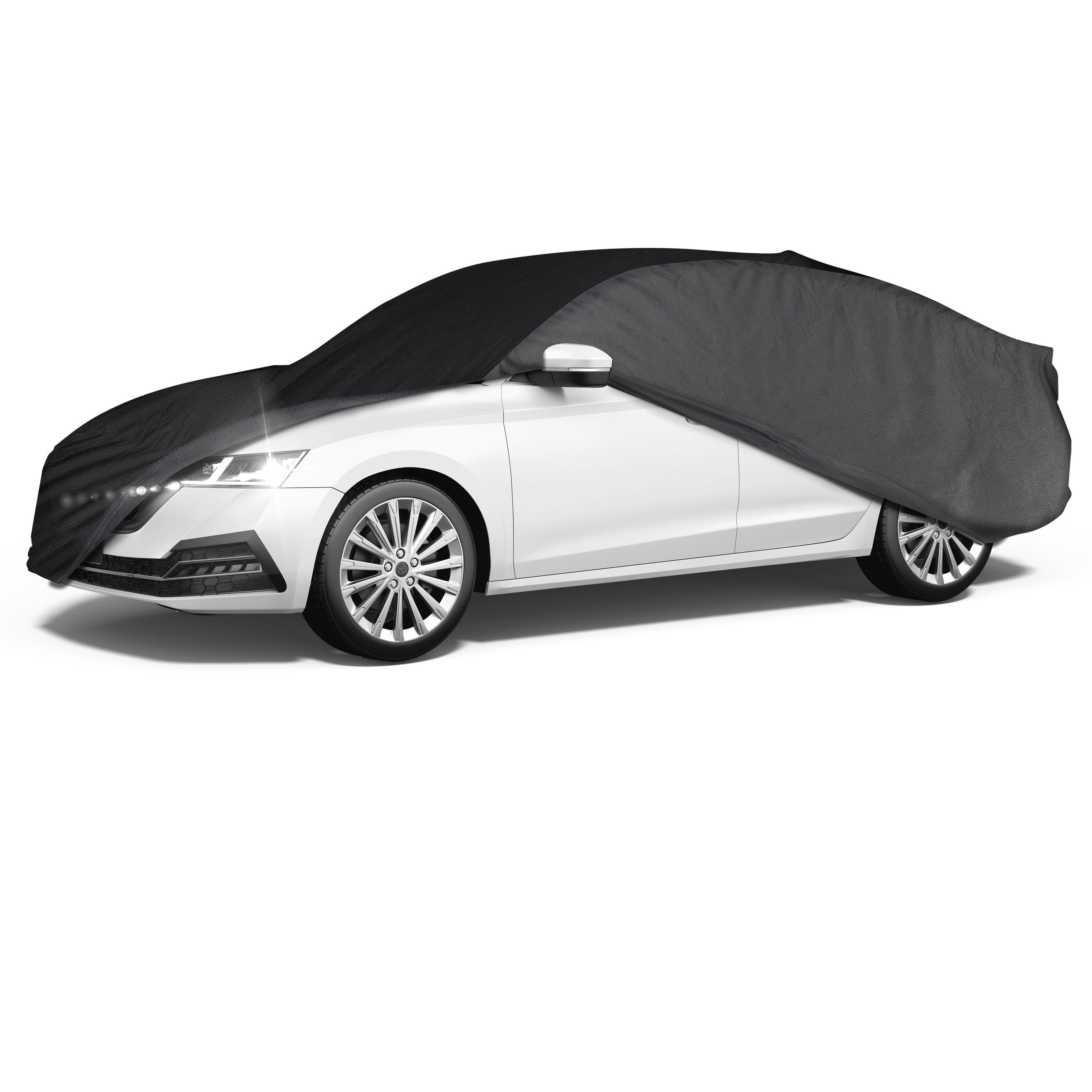 Autoabdeckung, Autounterdeckung, Weißes Auto, Vollabdeckung, Fahrzeugschutz