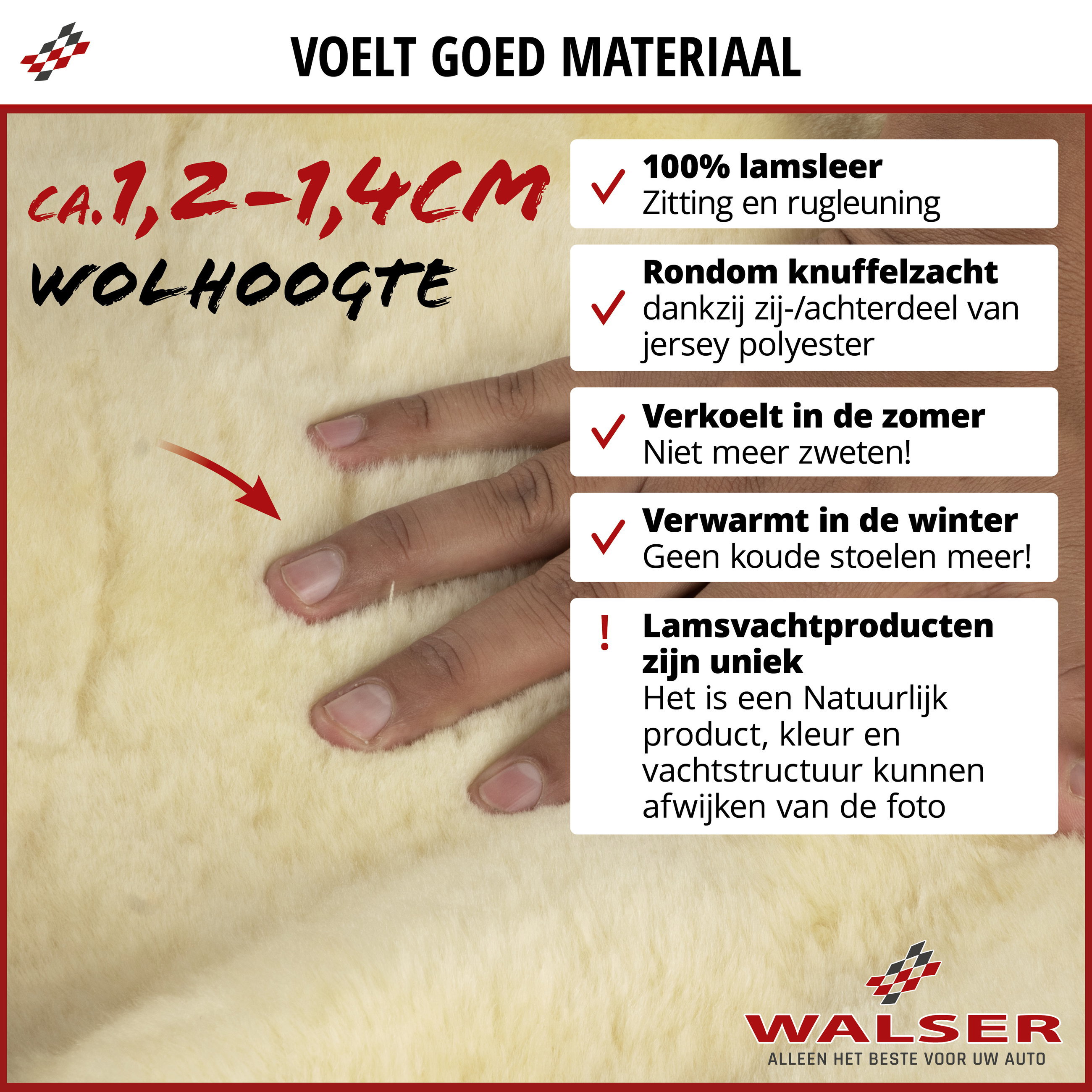 Autostoelhoes Lamsvel Zoya antraciet, 1 stuk