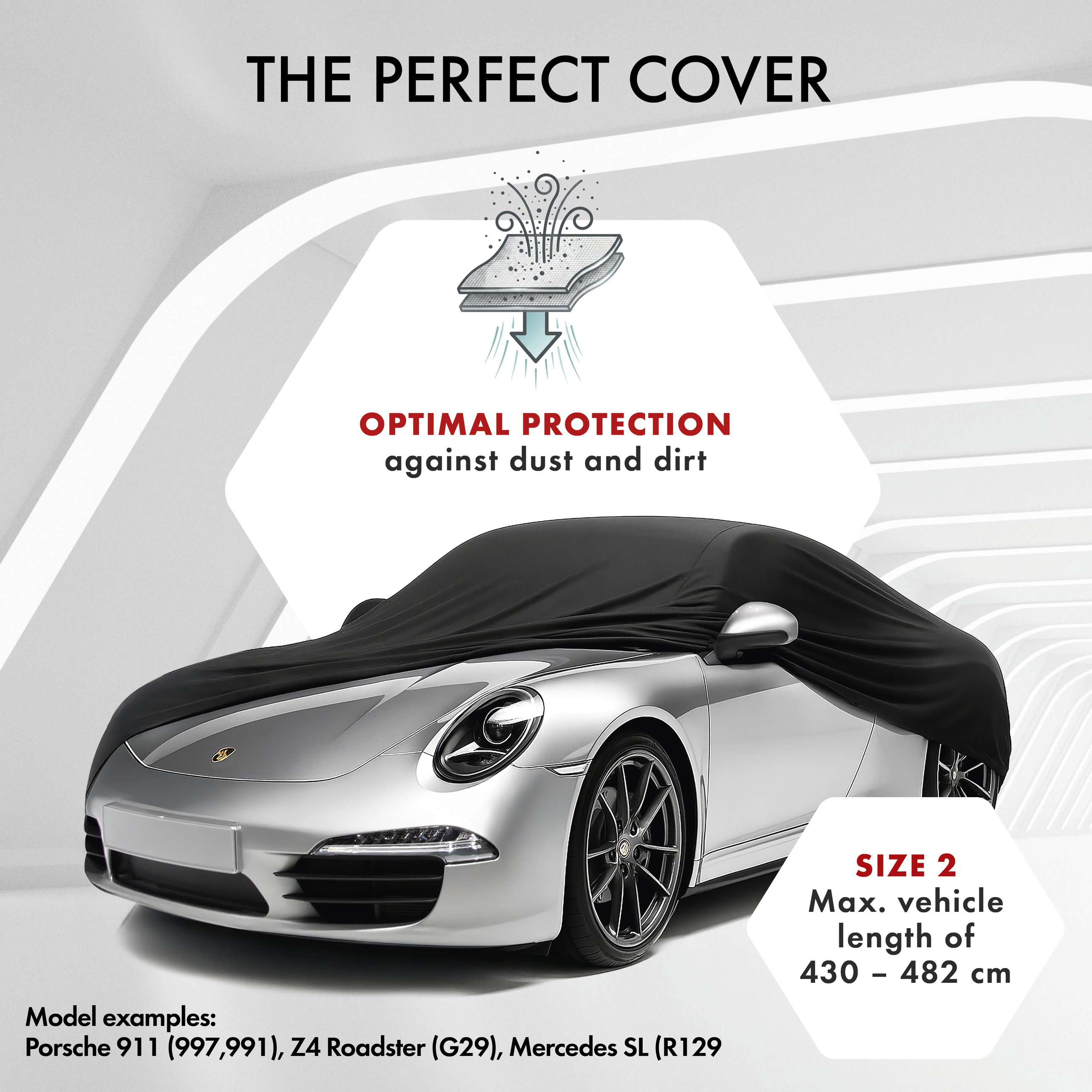 Car cover Indoor Stretch size 2 car black
