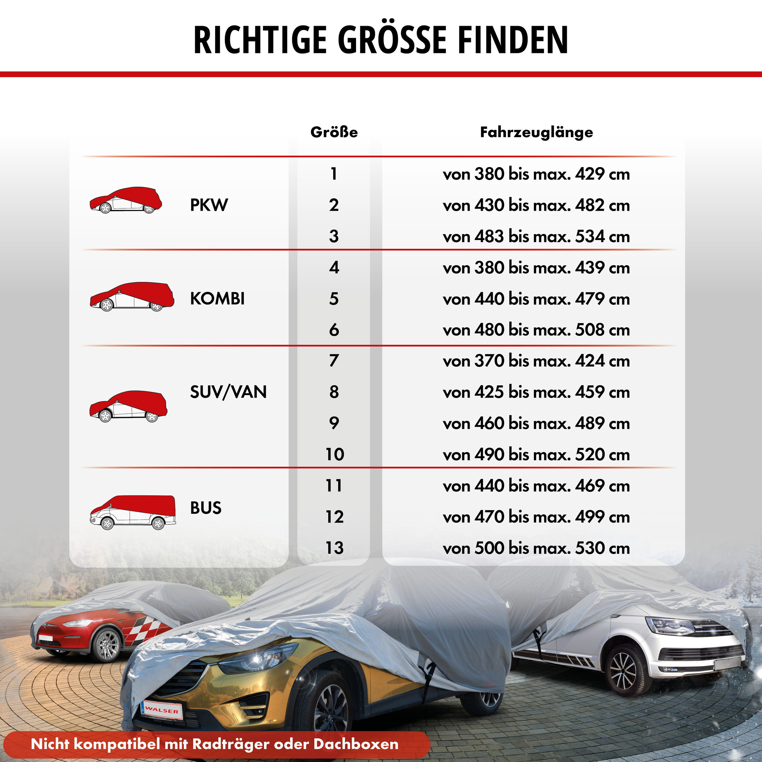Abdeckplane Auto All Weather Plus, Premium Autoplane Vollgarage Größe 1 PKW, Autoabdeckung grau
