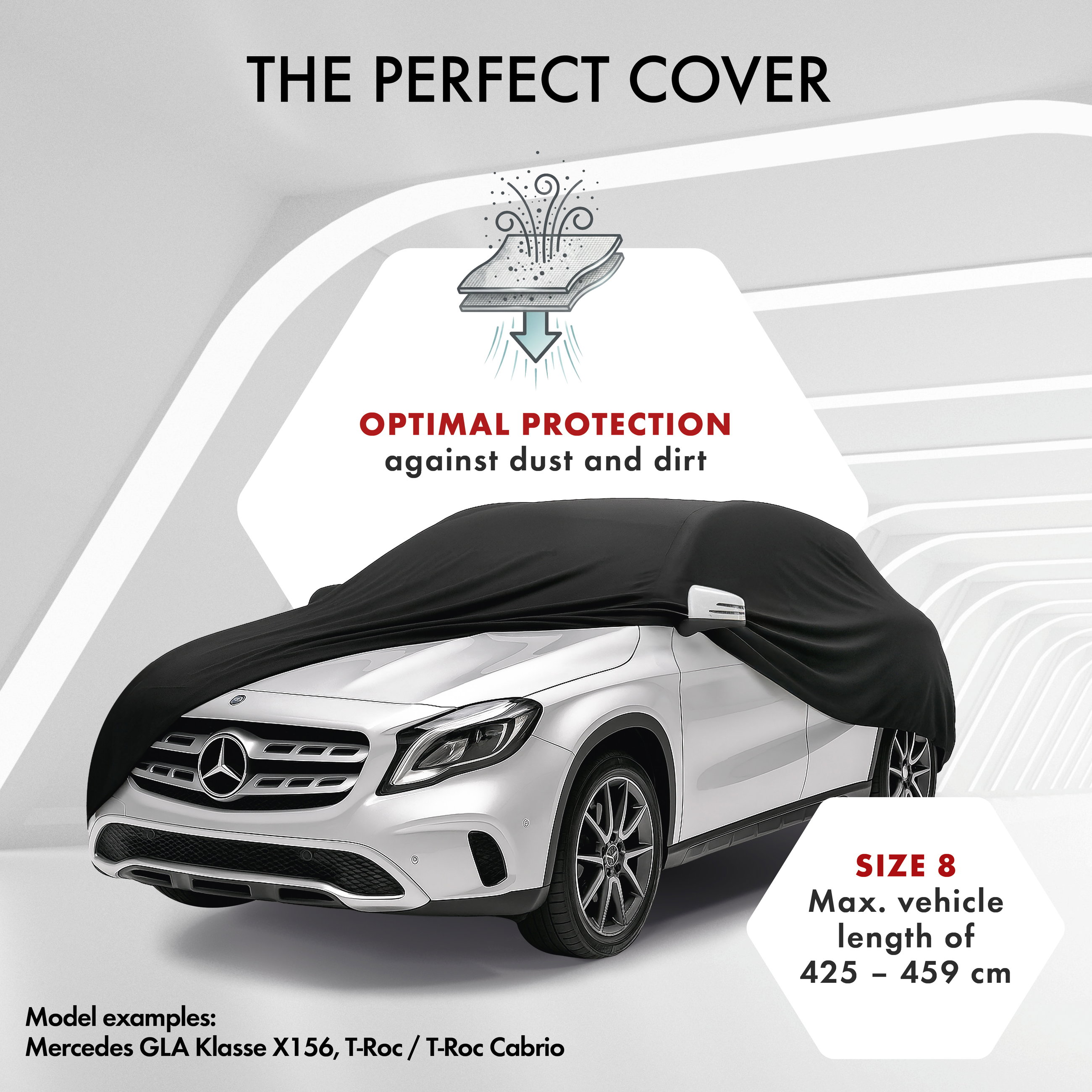 car cover, dust protection, size 8, mercedes, auto protection