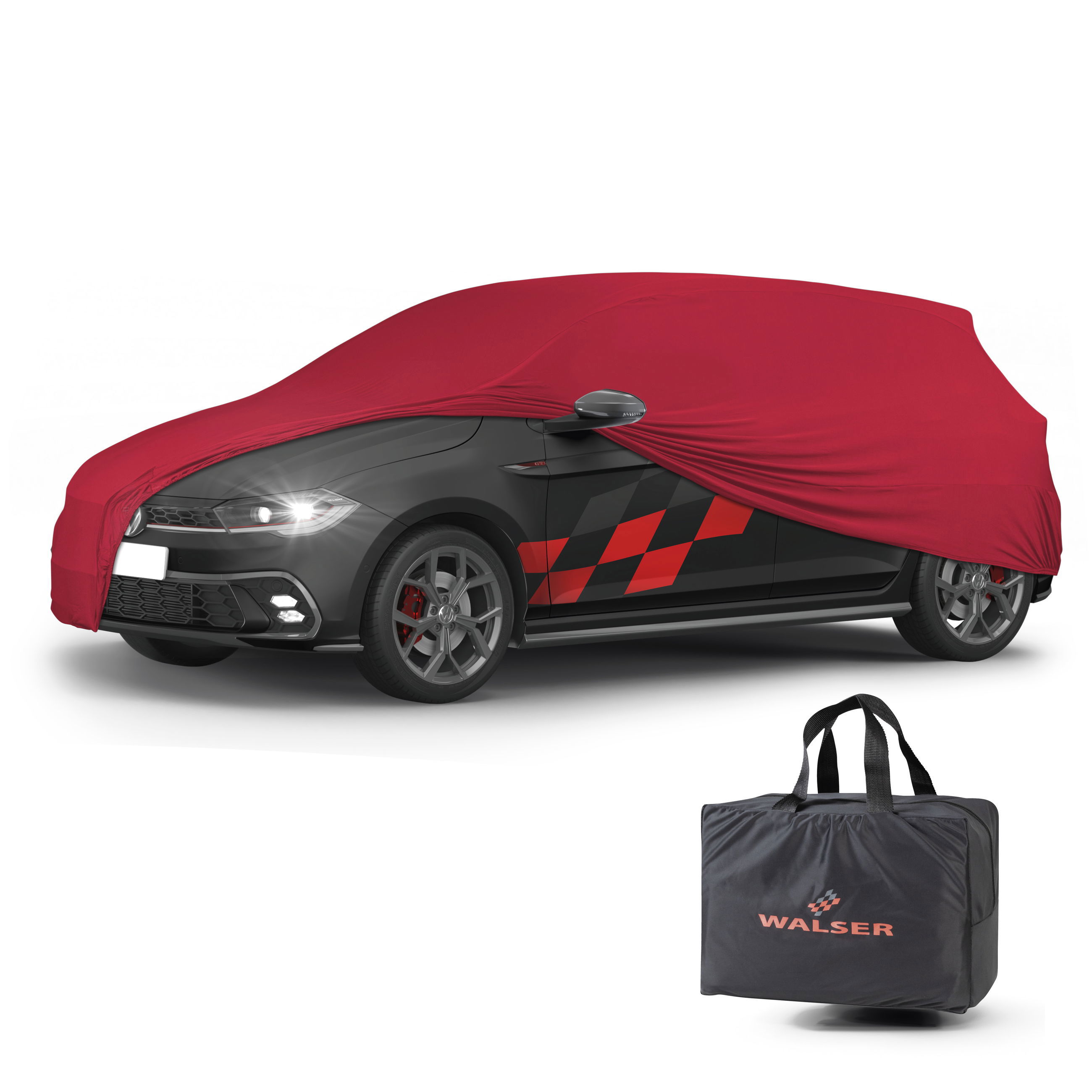 Car cover Indoor Stretch Plus size M red