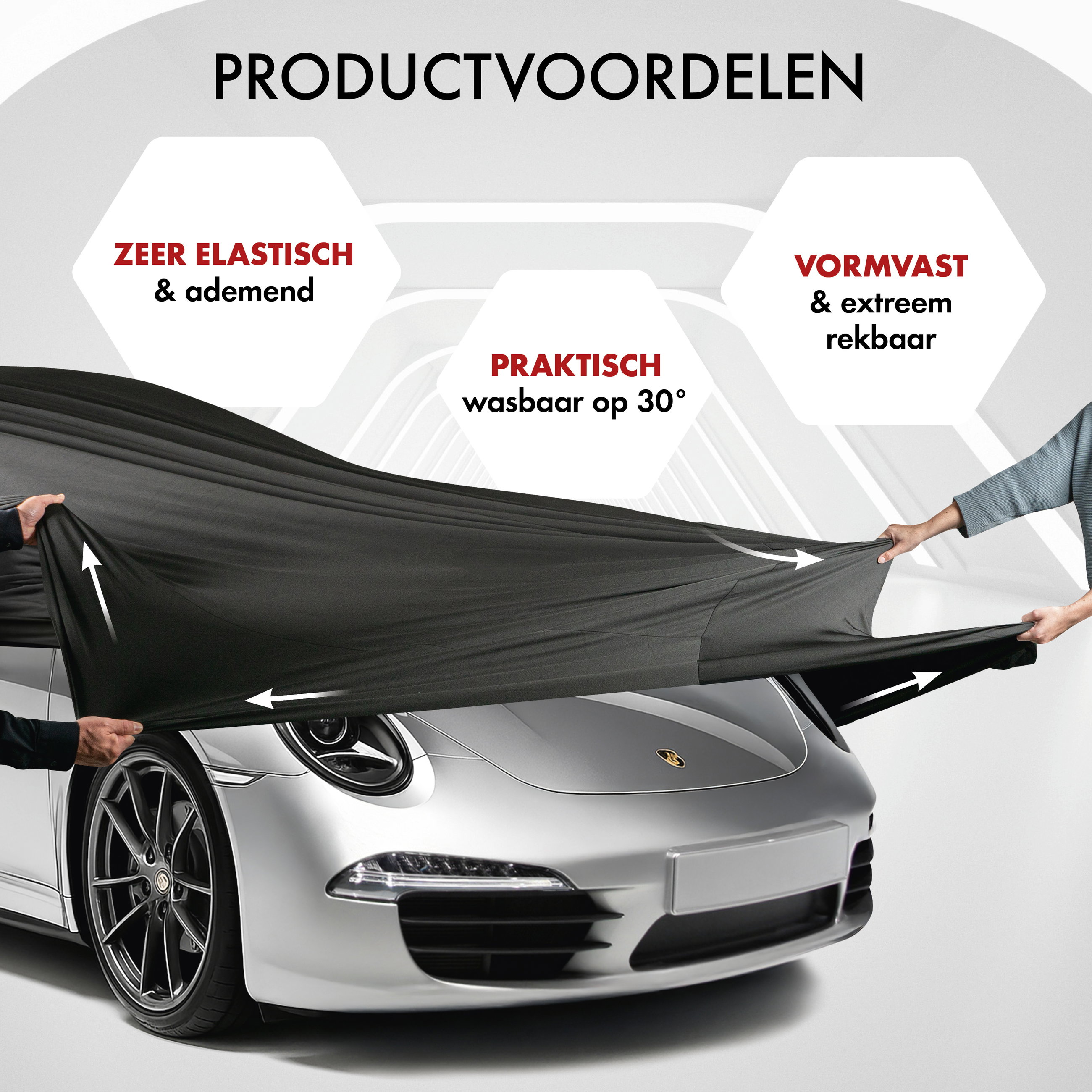 Overtrek Indoor Stretch Maat 2 Auto zwart