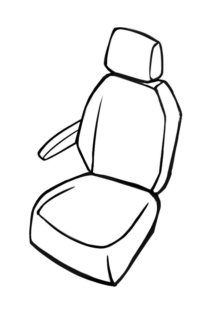 1 single seat for driver (recess for armrest on the right)