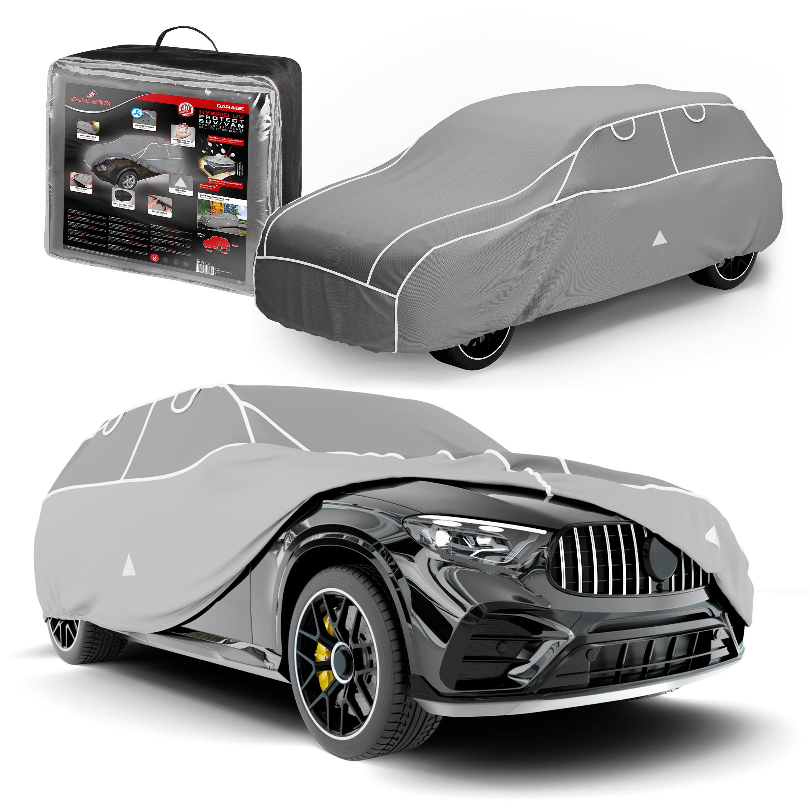 SUV/VAN Hagelschutzplane Hybrid UV Protect, Hagelschutzgarage, Hagelschutz Abdeckplane SUV/VAN Größe 8 SUV/VAN Hagelschutzplane Hybrid UV Protect, Hagelschutzgarage, Hagelschutz Abdeckplane SUV/VAN Größe 8