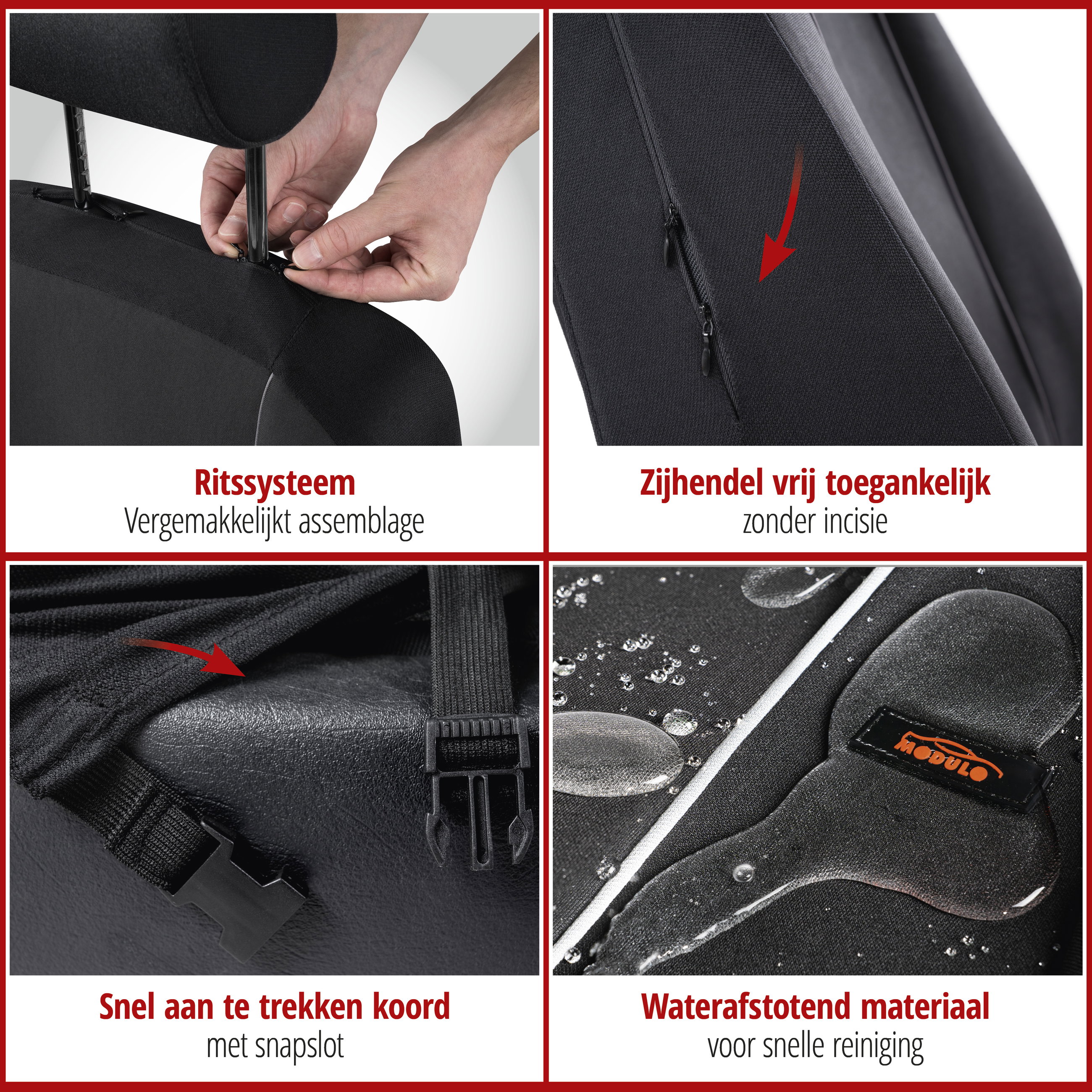 Auto stoelbeschermer Modulo enkel stoelbekleding voor Vordersitz zwart universeel passende stoelbeschermer , 1 stuk