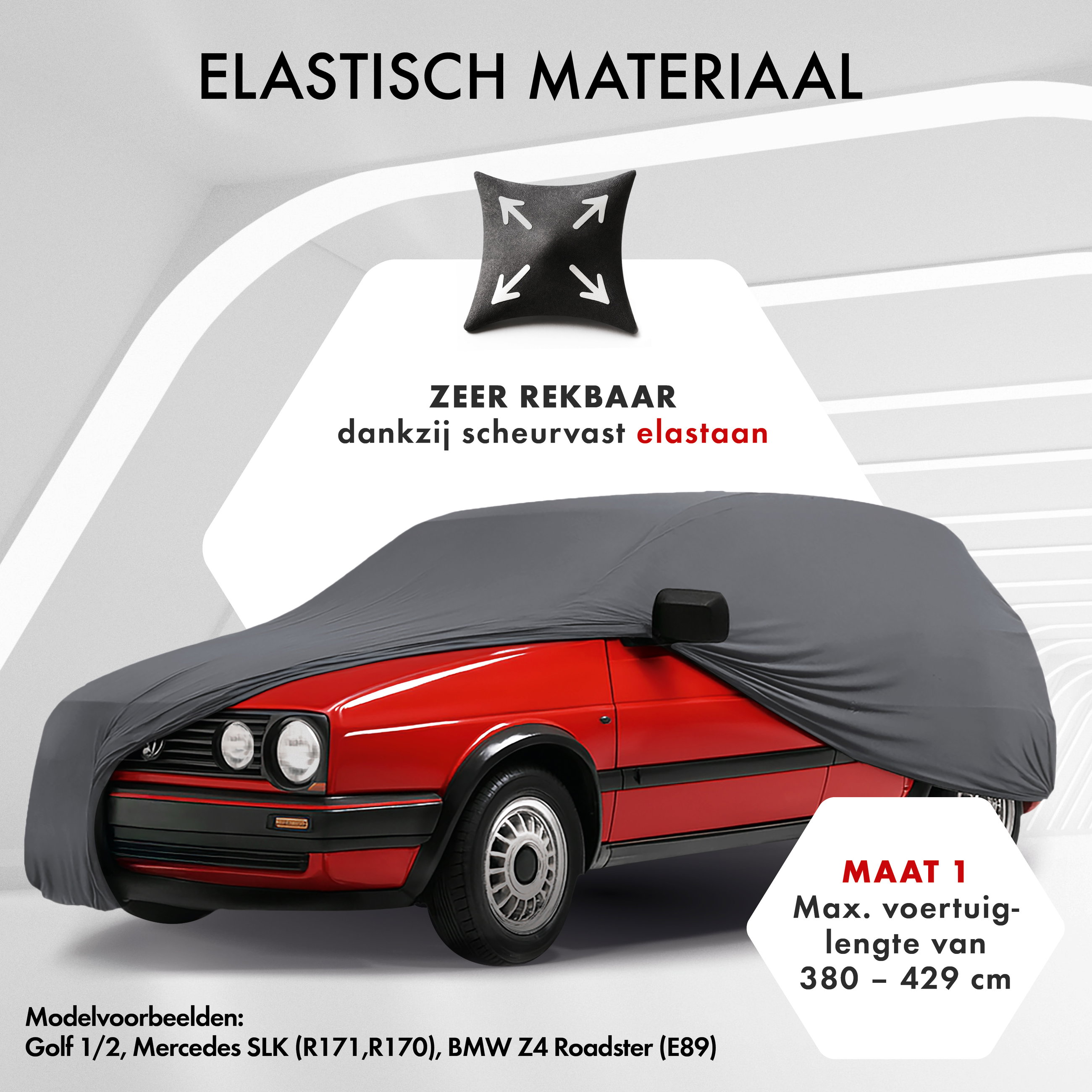 Overtrek Indoor Stretch Plus Maat 1 Auto antraciet