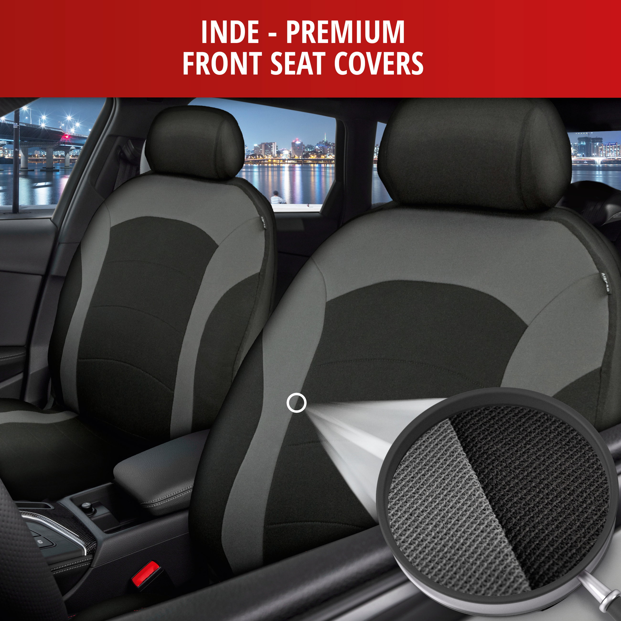 ZIPP IT Premium Inde Car Seat covers for  two front seats with zipper system