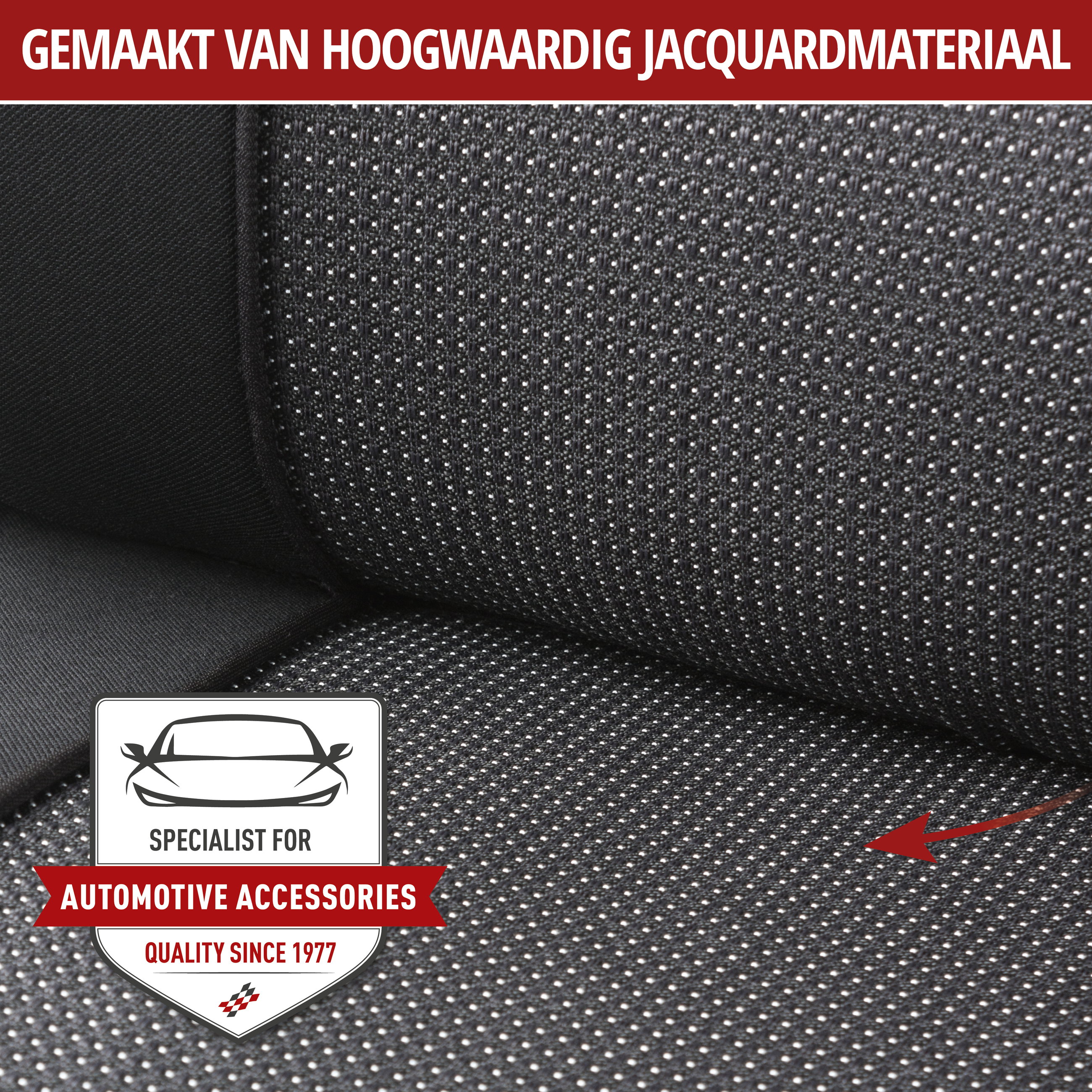 Auto stoelbeschermer Pineto set, universeel Autostoelhoes zwart-grijs, stoelbekleding Polyester