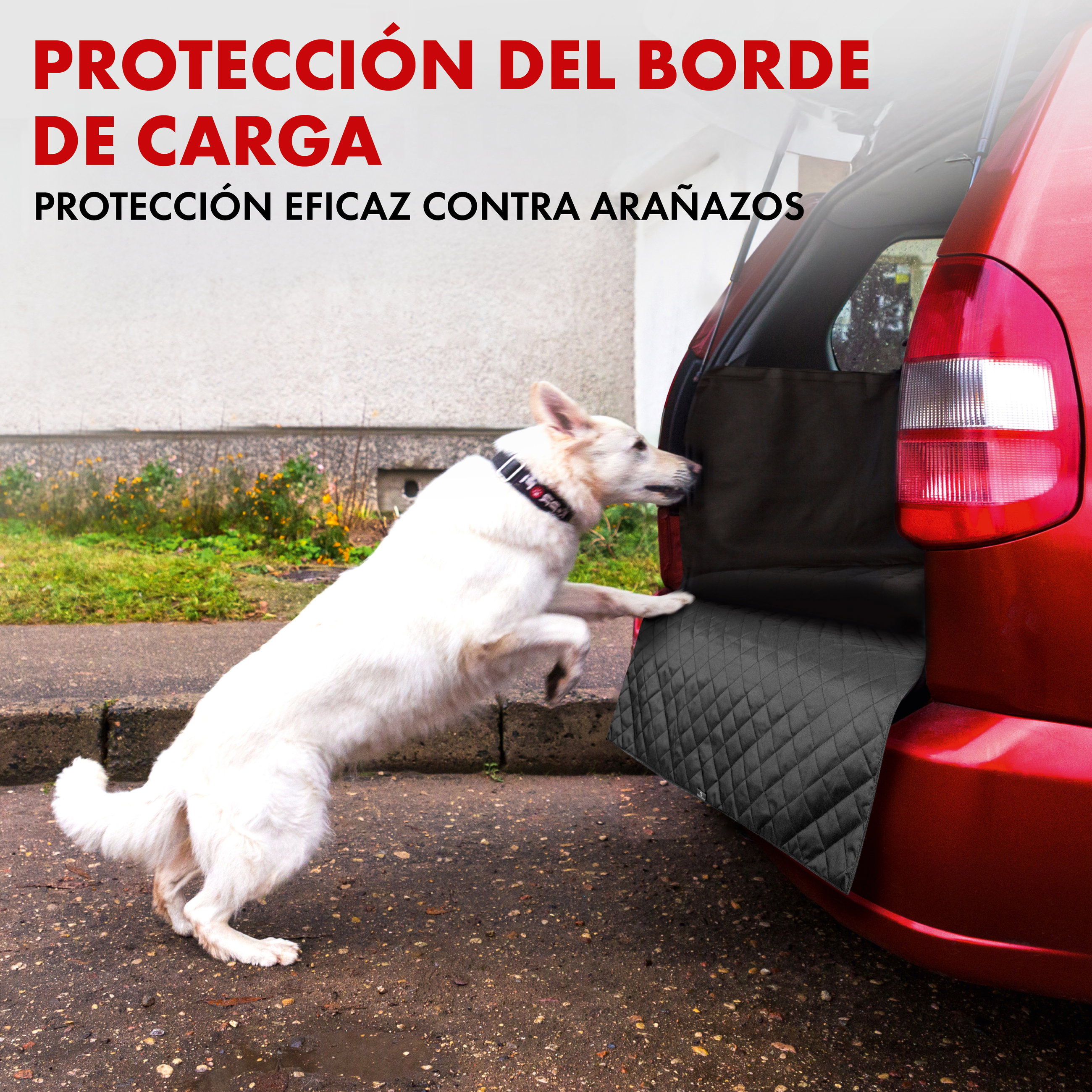 Manta para maletero Bello, manta para perros de coche, 3in1 alfombrilla de maletero con protector de borde de carga y Organizador negro