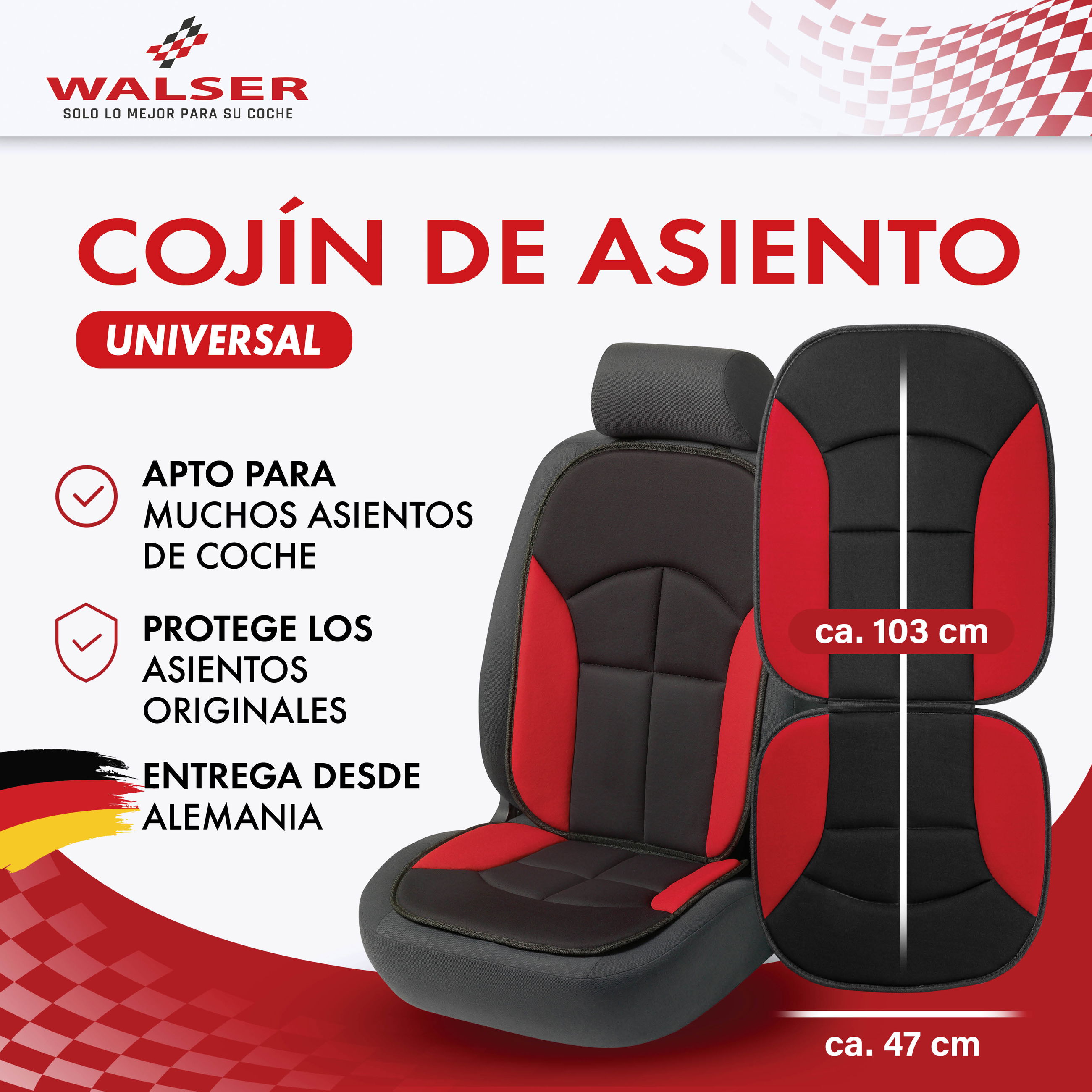 Werbung, Plakat, Kissen, Dekoration für Zuhause, Sitzbezug, Autositz-Einlage, Rote Akzente, Universell, 50-103 cm