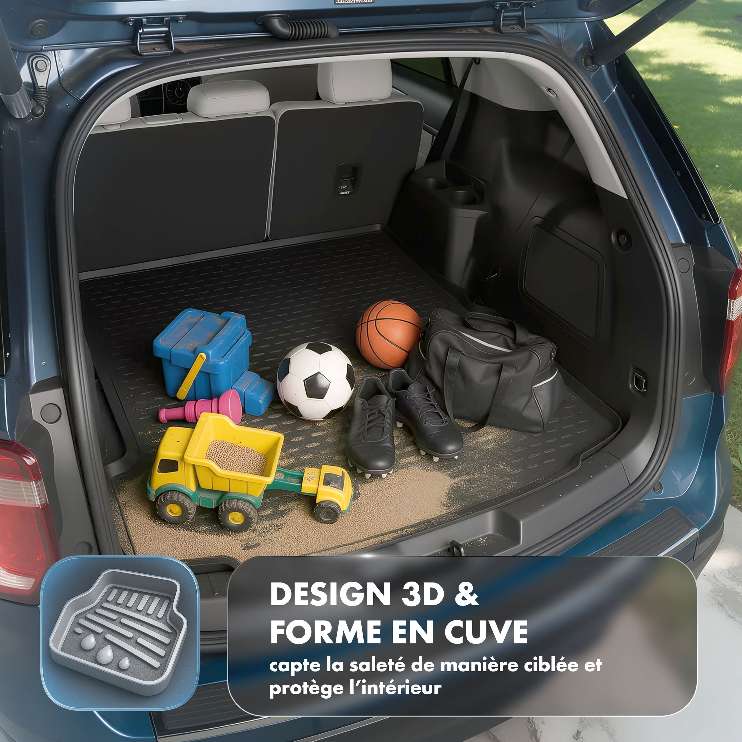 Bac de Coffre XTR pour Skoda Kamiq (NW4) 07/2019-Auj., plancher de