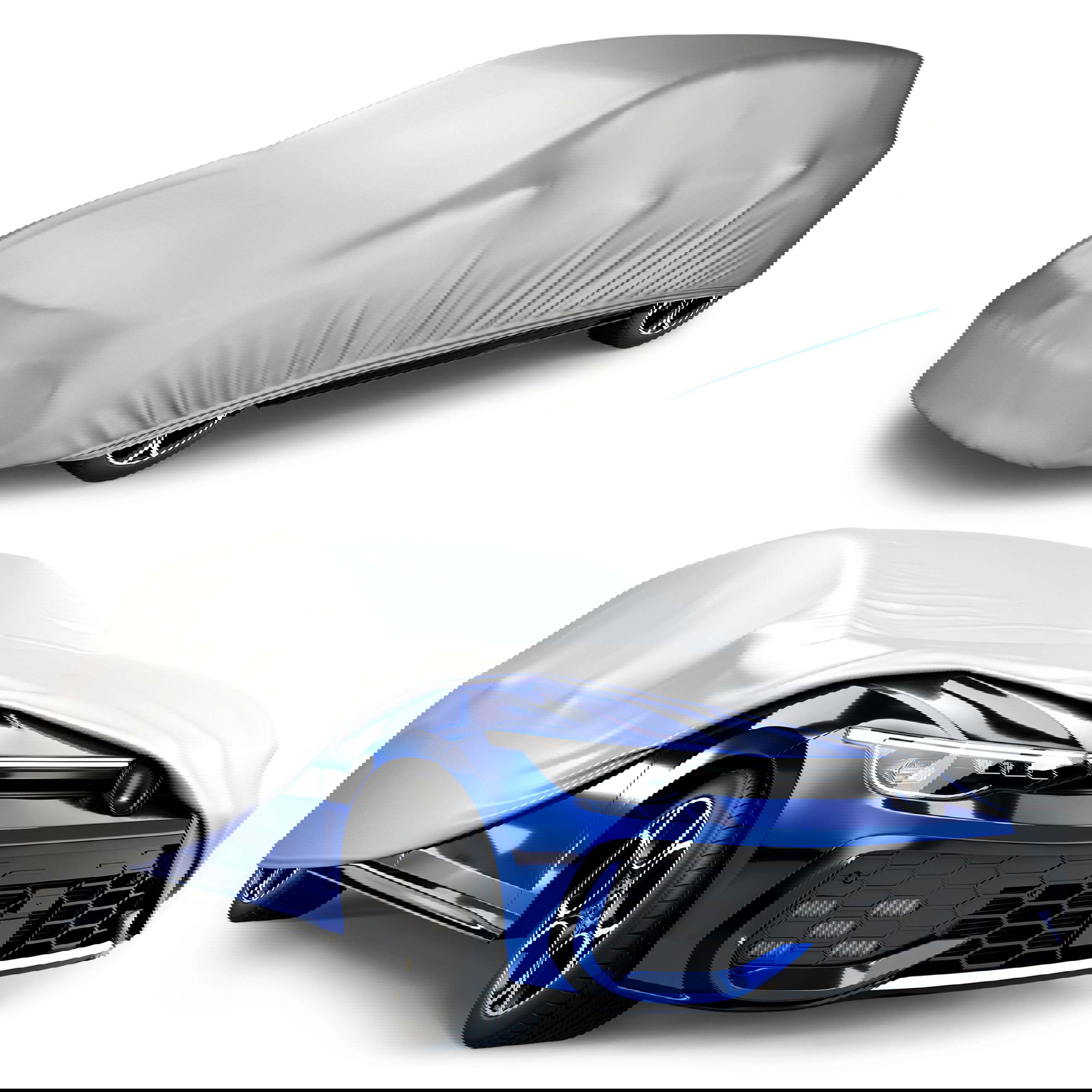 auto, limousine, blau, rad, abdeckung