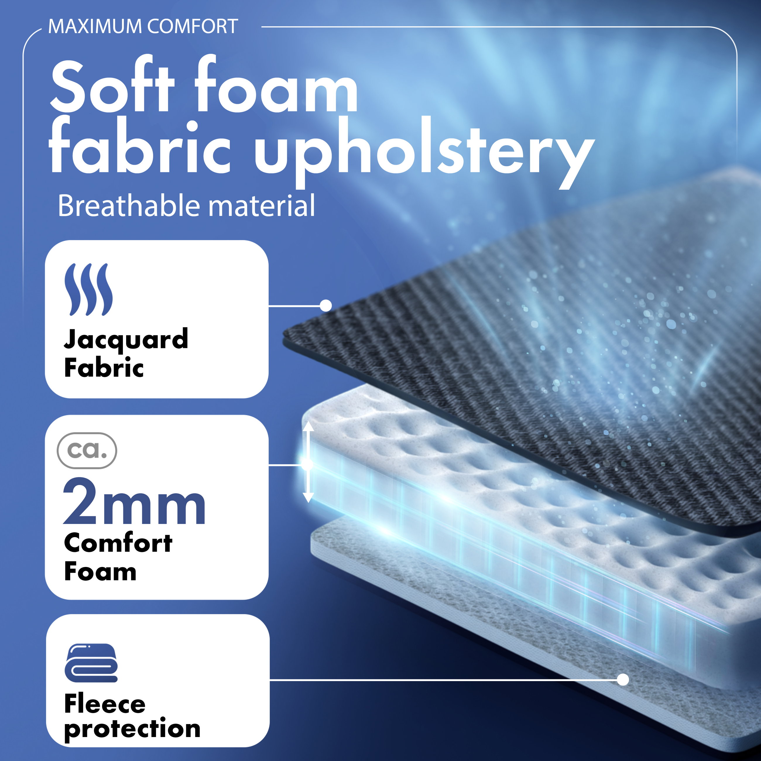 Seat cover made of fabric for VW T5, 3-seater bench cover platform