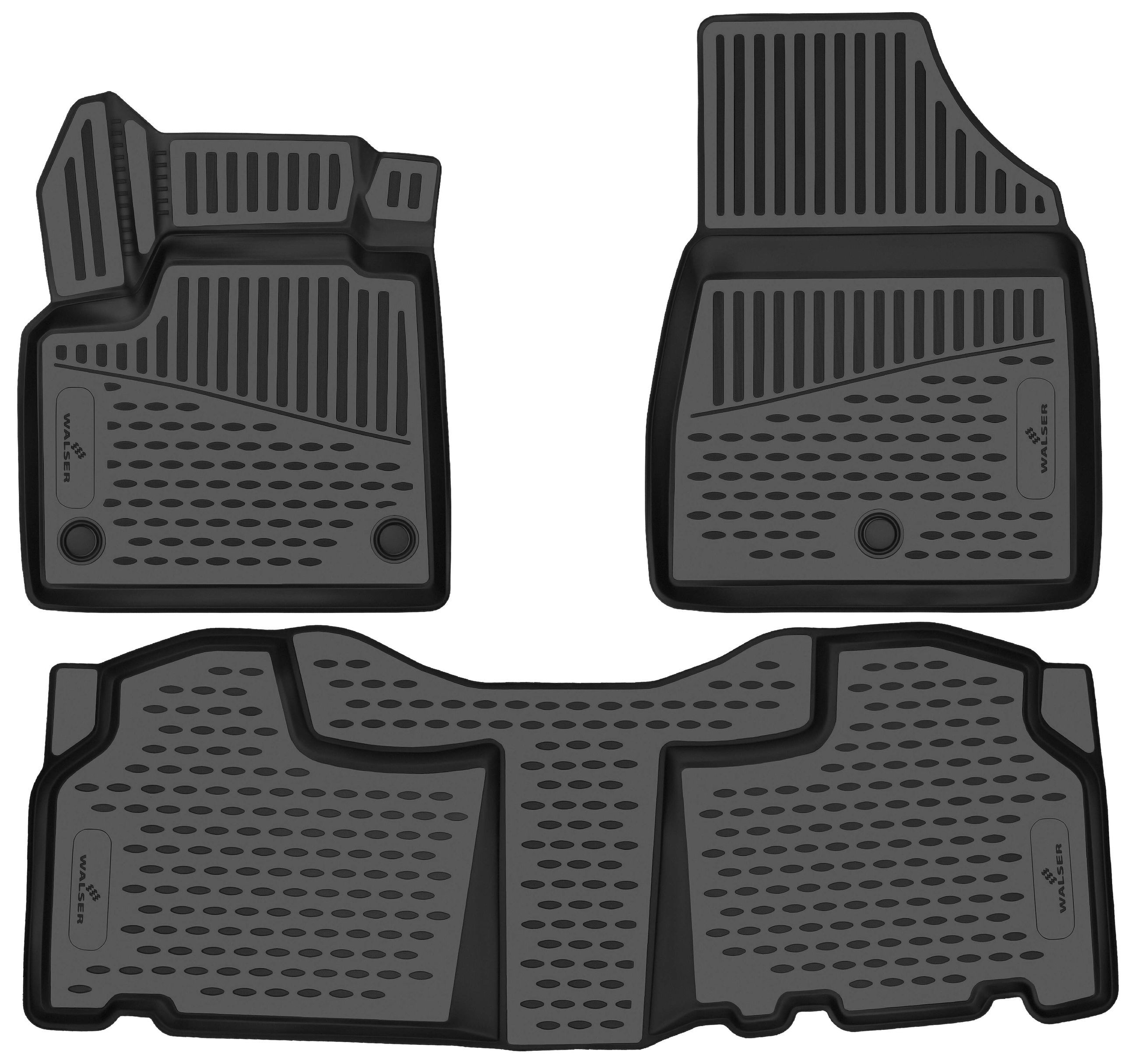 bodenmatte, autobedarf, fußraum mat, rutschfest, gummi mat, teppich, fußmatten, autofußmatten, allwetter, satz von 3