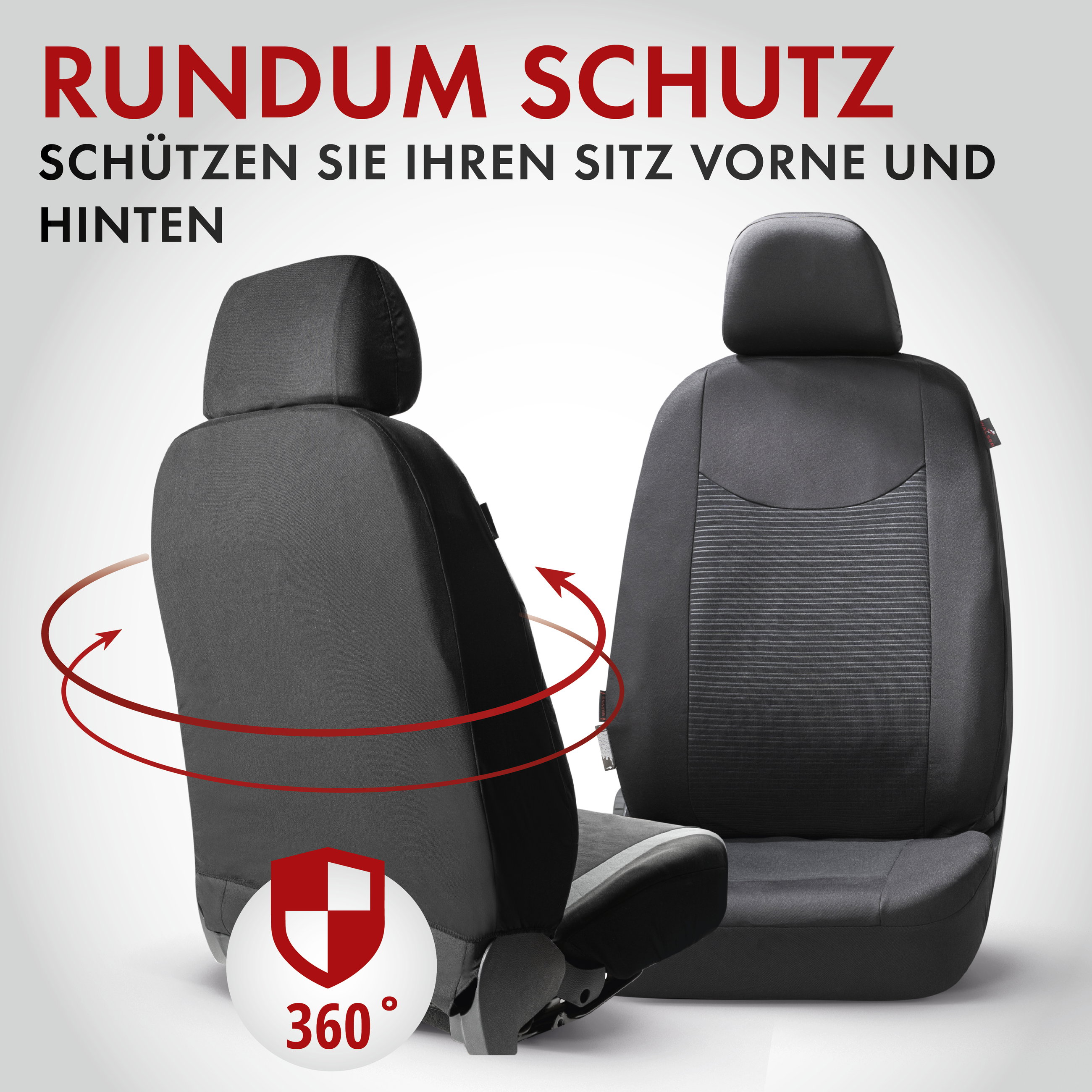 Autositzbezug ZIPP-IT Speedway, PKW-Schonbezüge Komplettset mit Reißverschluss-System schwarz