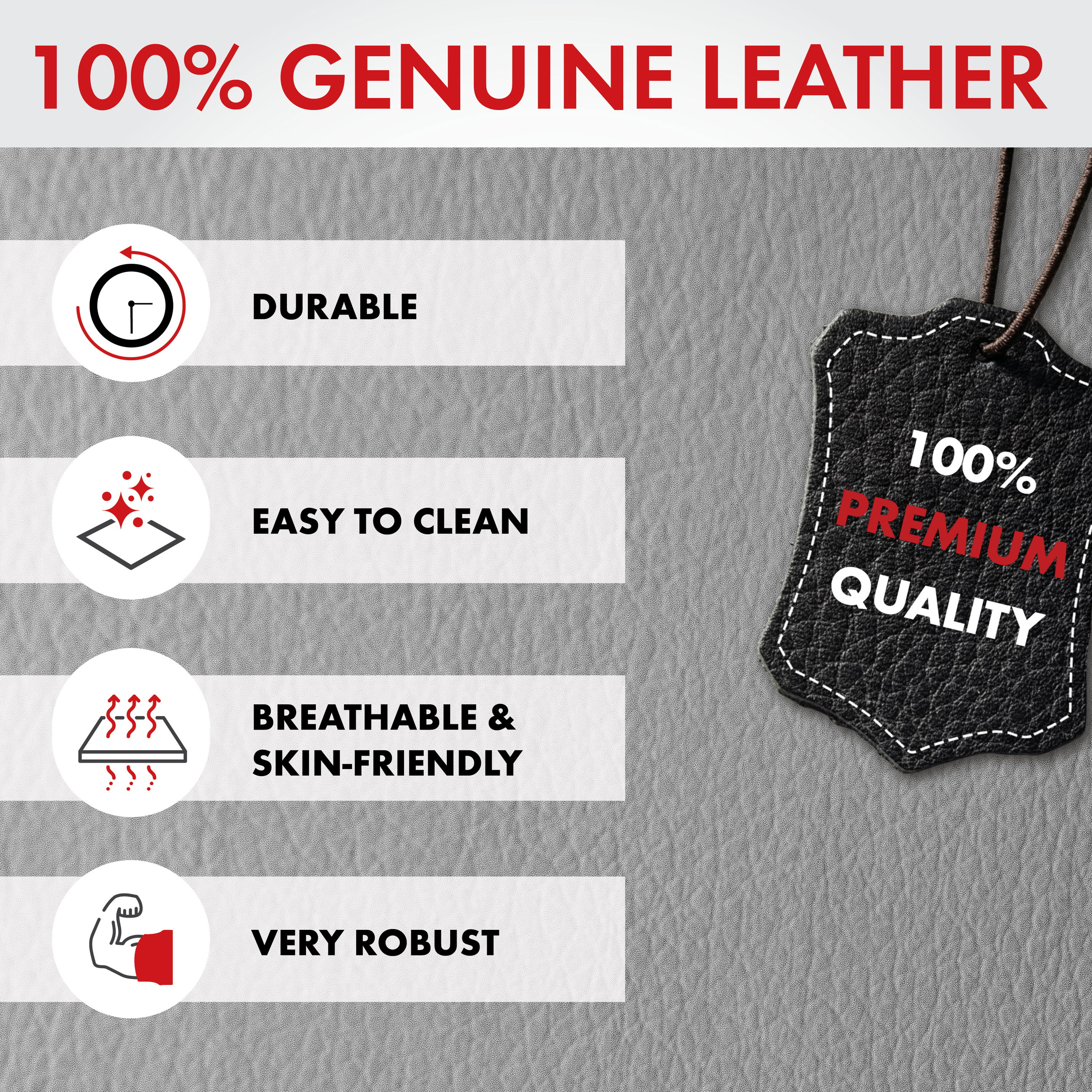 Car Seat cover Billy in real leather grey ZIPP-IT, 1 piece