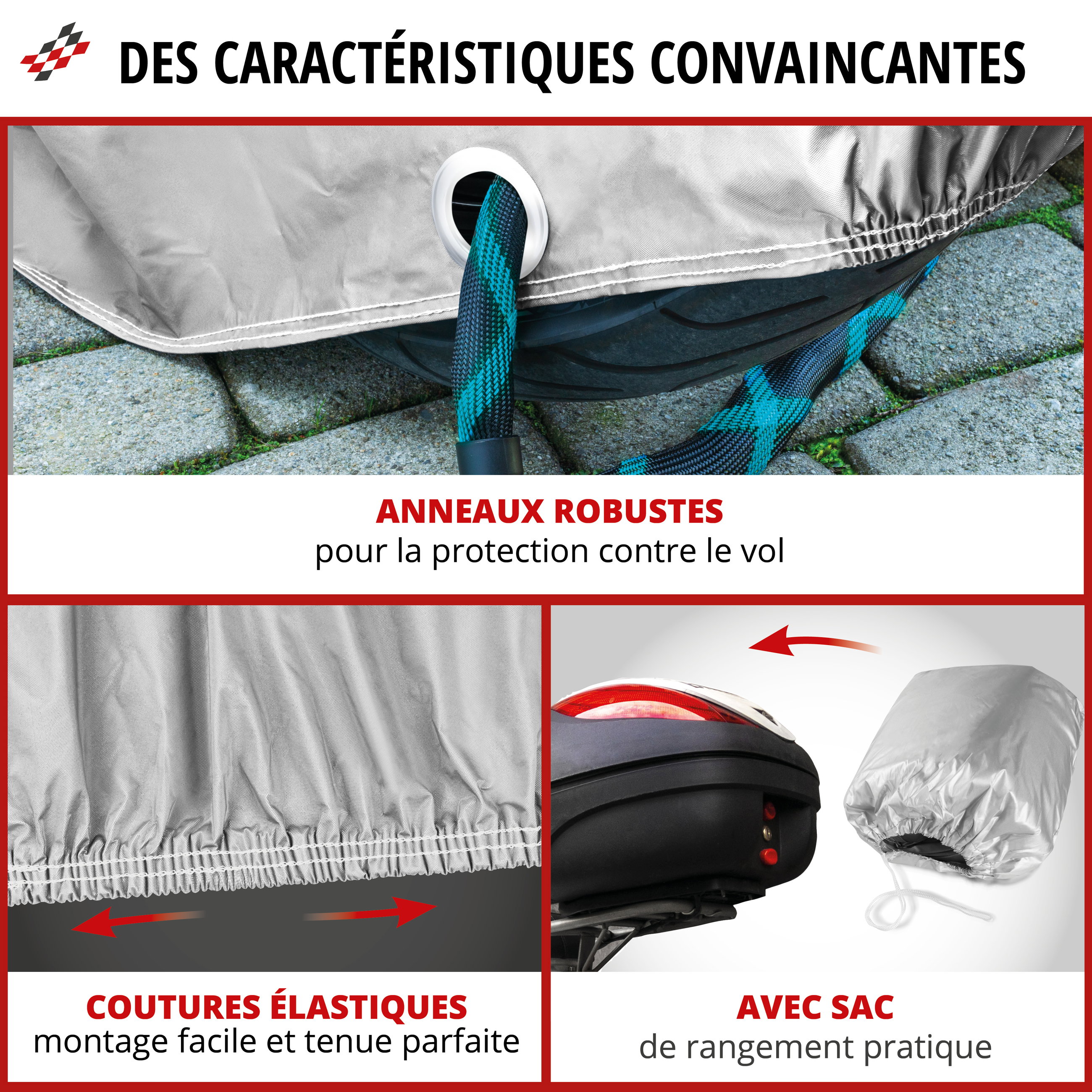Bâche de protection pour moto All Weather S, Bâche de couverture Vespa, Garage pour moto étanche - 185x90x110 cm argent