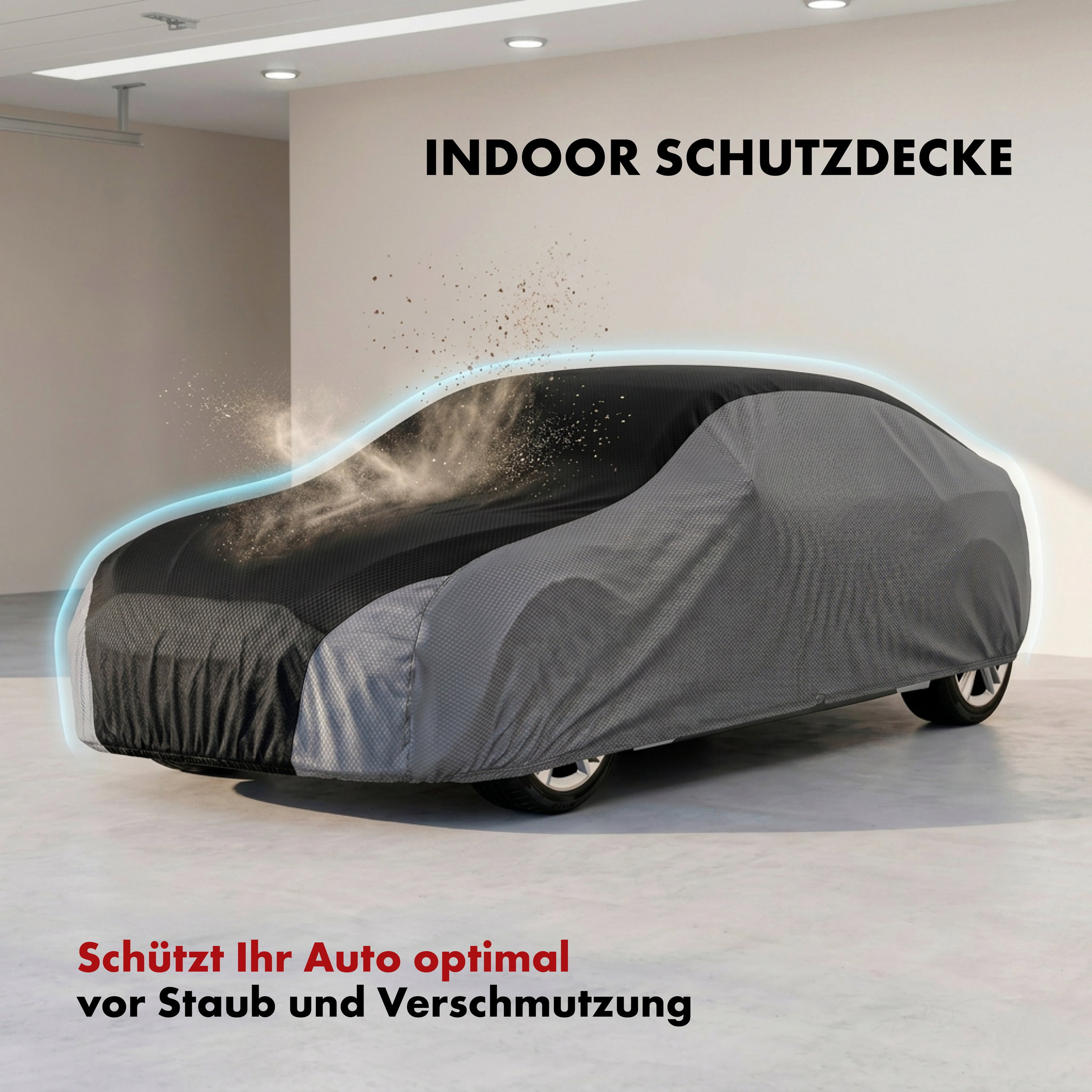 Autoplane Indoor Eco, PKW-Abdeckplane Größe 2 PKW schwarz