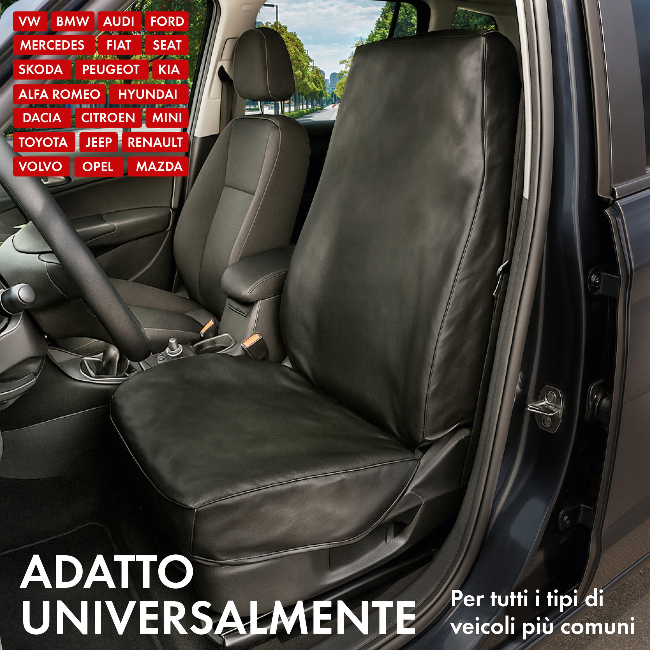 Seggiolino auto officina protettore Clean Tony da finta pelle, 1 pezzo