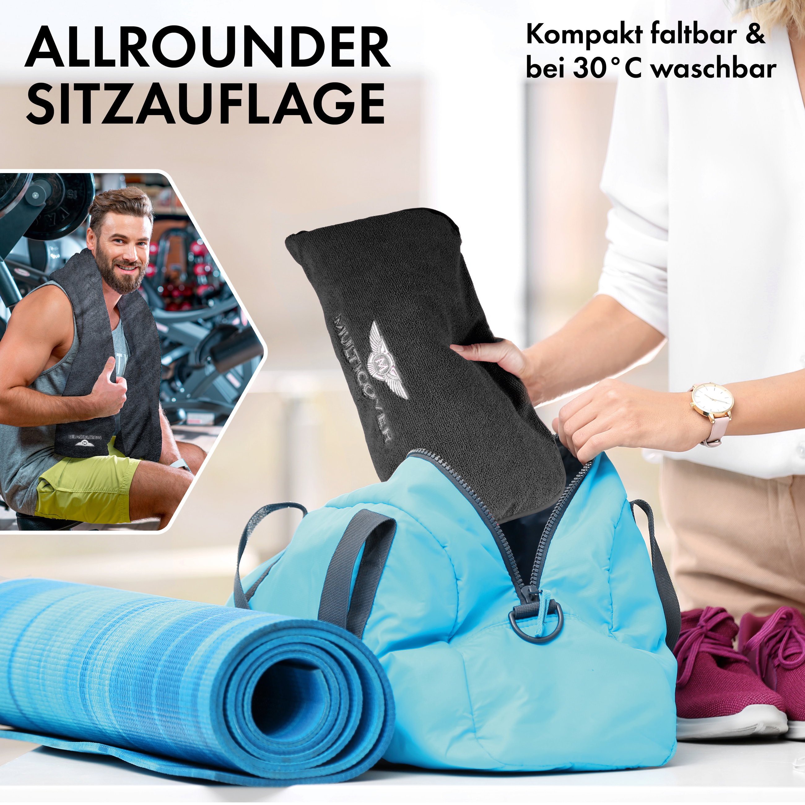 PKW-Sitzaufleger Multicover, Auto-Sitzauflage waschbar schwarz, 1 Stück
