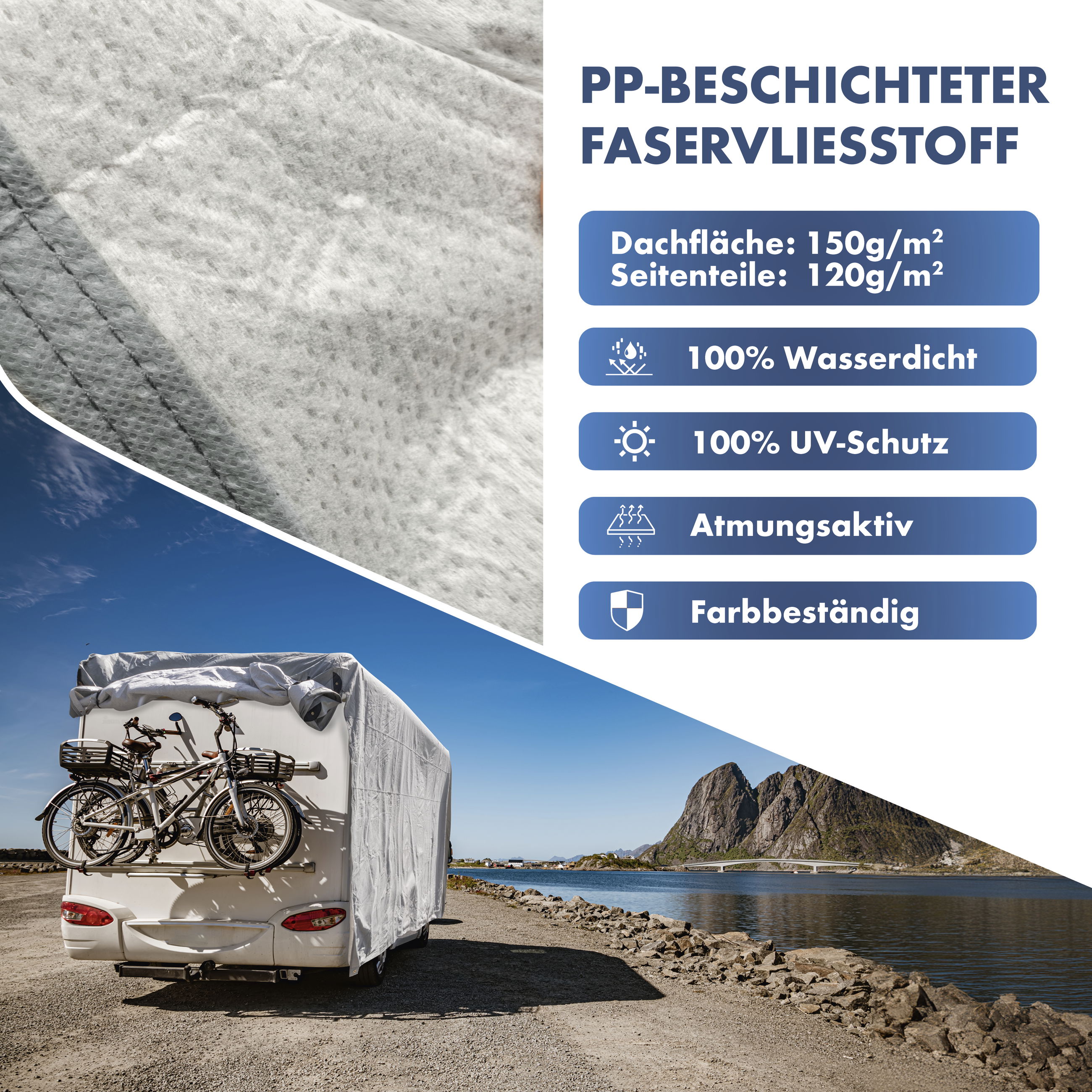 Robuste Abdeckplane Braun/silber – Wasserdicht, Reißfest, UV-beständig, 20x25 Cm, Mit Verstärkten Ecken Für Boot, Wohnmobil, Pool & Garten