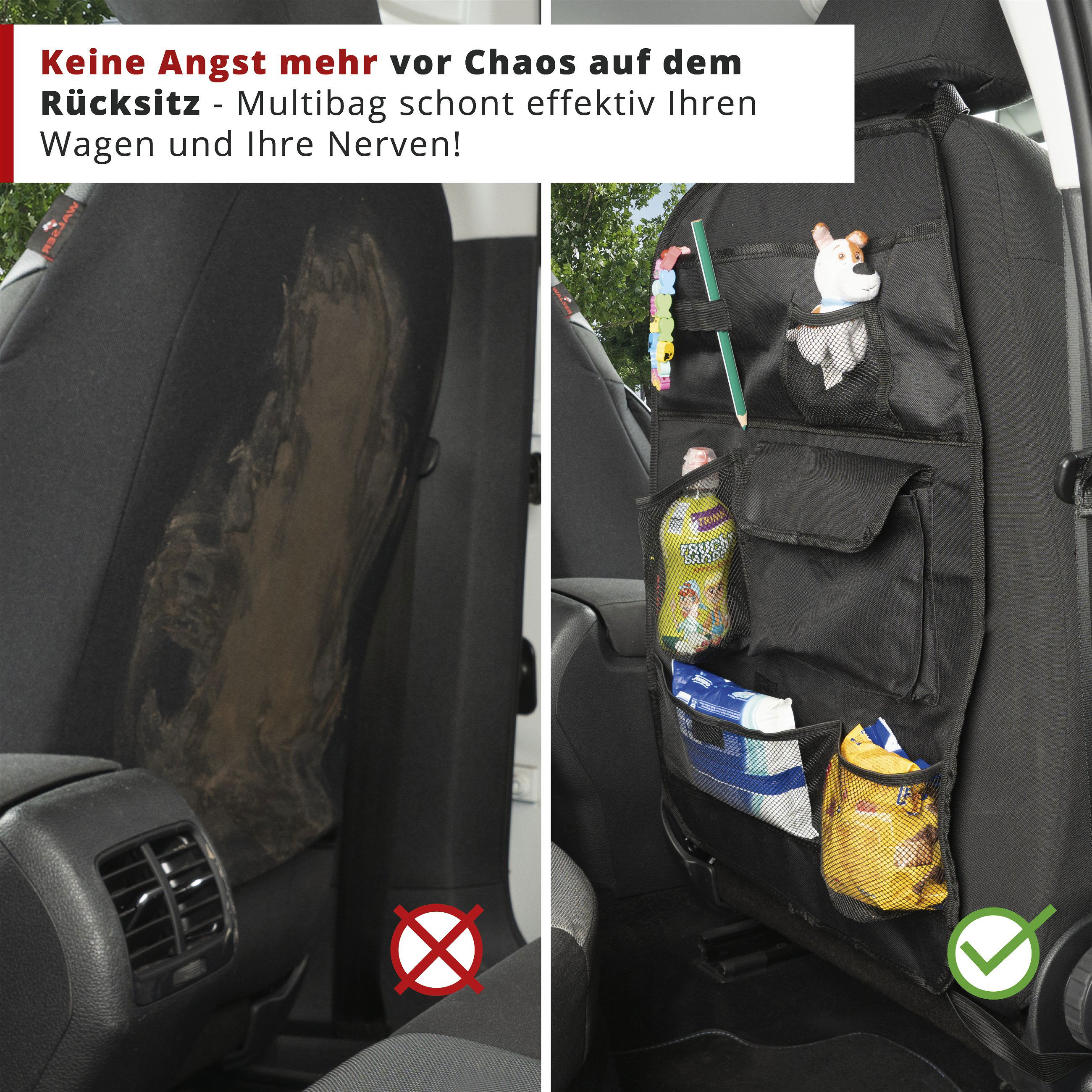 Auto Rückenlehnen-Organizer Aus 600D Nylon – Taktische MOLLE Tasche Für Vordersitz, 58x43 Cm