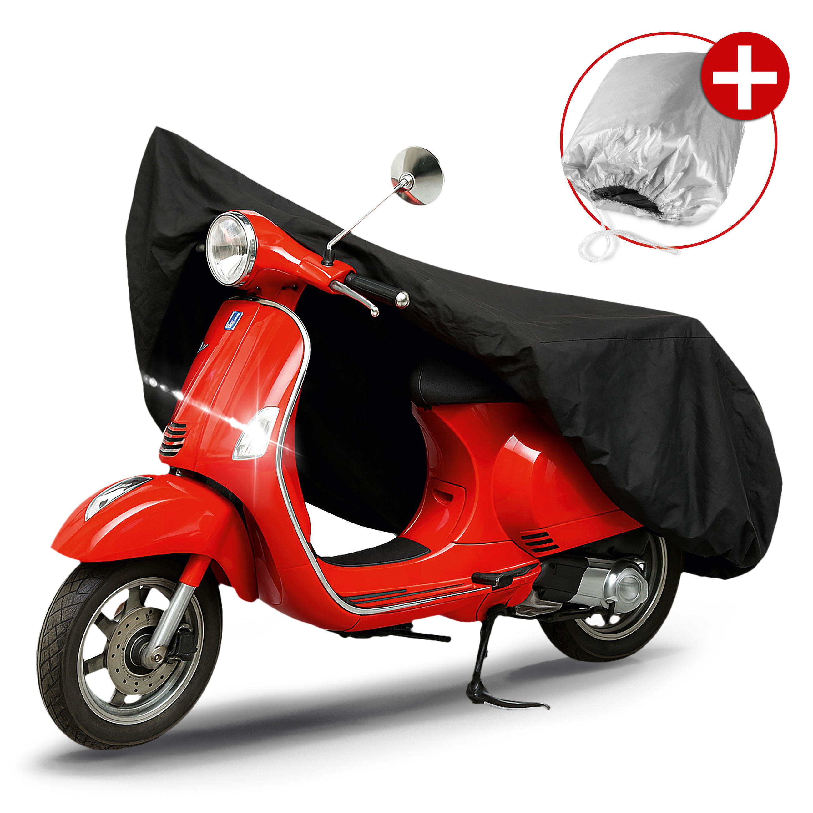 Premium Bâche de protection pour moto S, Bâche de couverture Vespa en PVC robuste, Garage pour moto étanche - 185x90x110 cm noir Roller, Fahrzeug, Motorrad, Rad, Erste Hilfe, Roller, Fahrzeug, Motorrad, Rad, Erste Hilfe