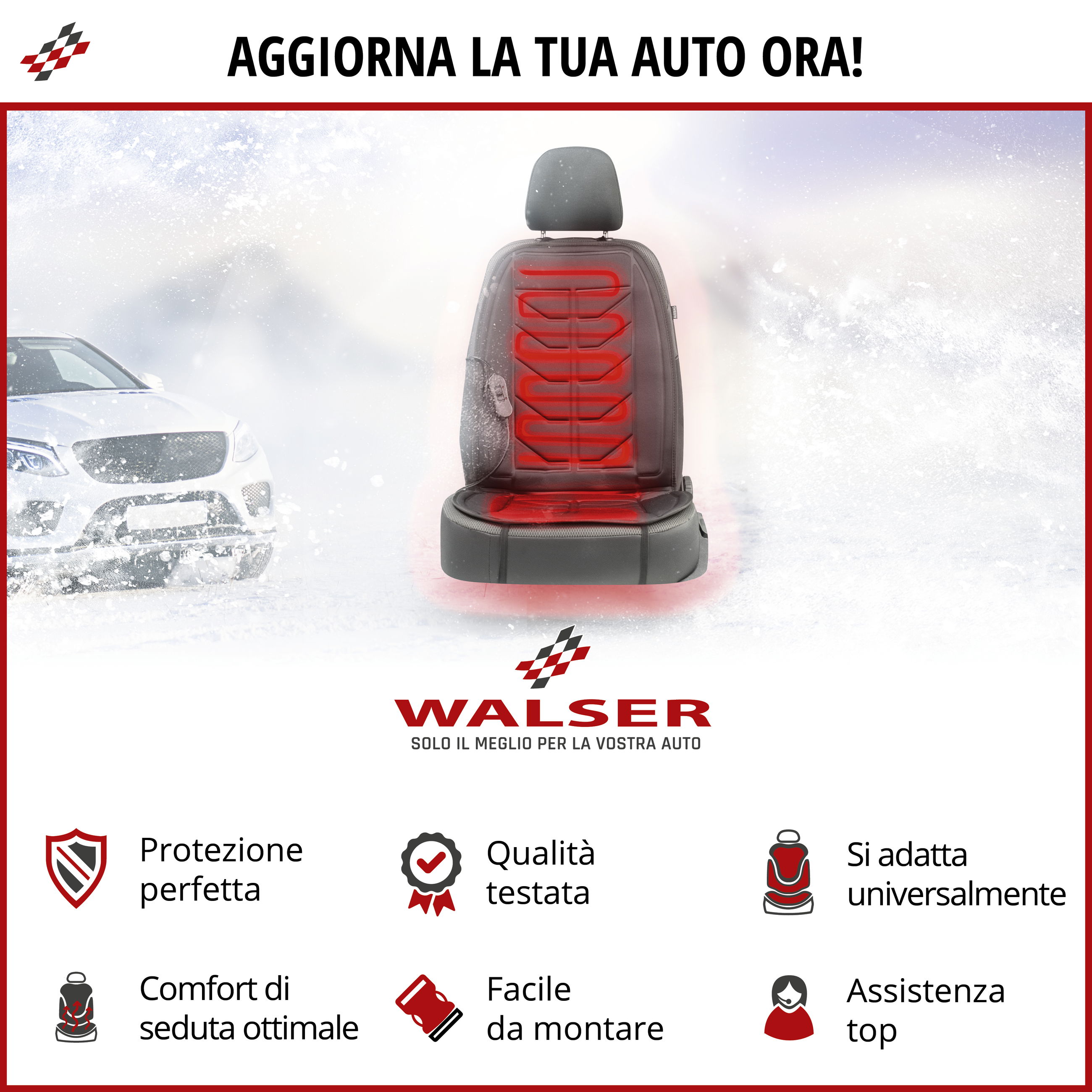 Werbung, Plakat, Auto, Transport, Fahrzeug, auto Sitz, Autositz, Kinder Sitz, Roter Innenraum, Winter Auto