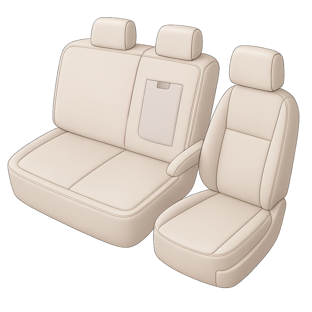 Passform Premium Sitzbezug für Ford Tourneo Connect/Grand Tourneo Connect V408 09/2013-Heute, 1 Einzelsitzbezug vorne + Armlehnenbezug, 1 Doppelbankbezug
