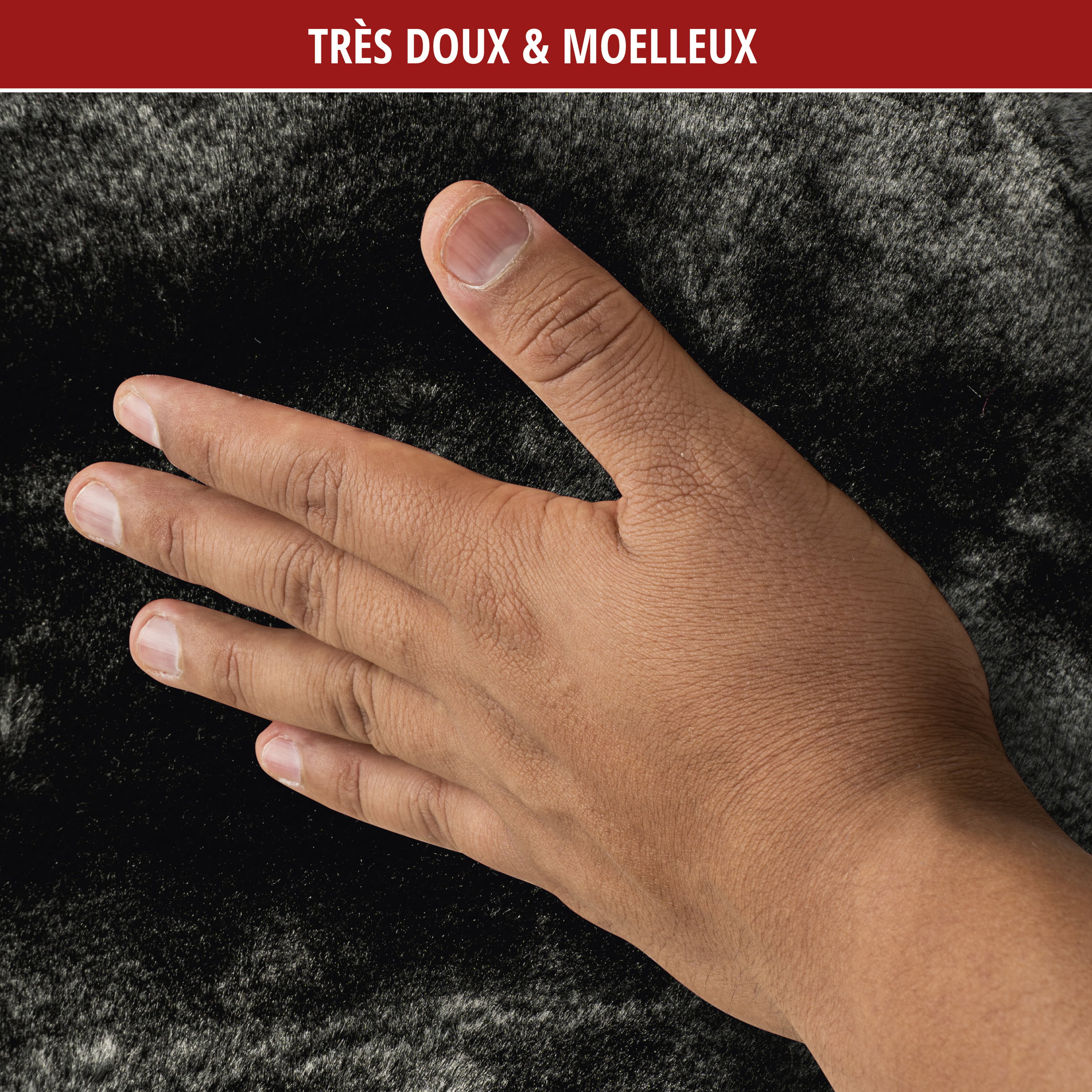 Housse de siège auto Teddy en fausse fourrure, protection de siège individuel, revêtement en fausse fourrure anthracite, 1 pièce