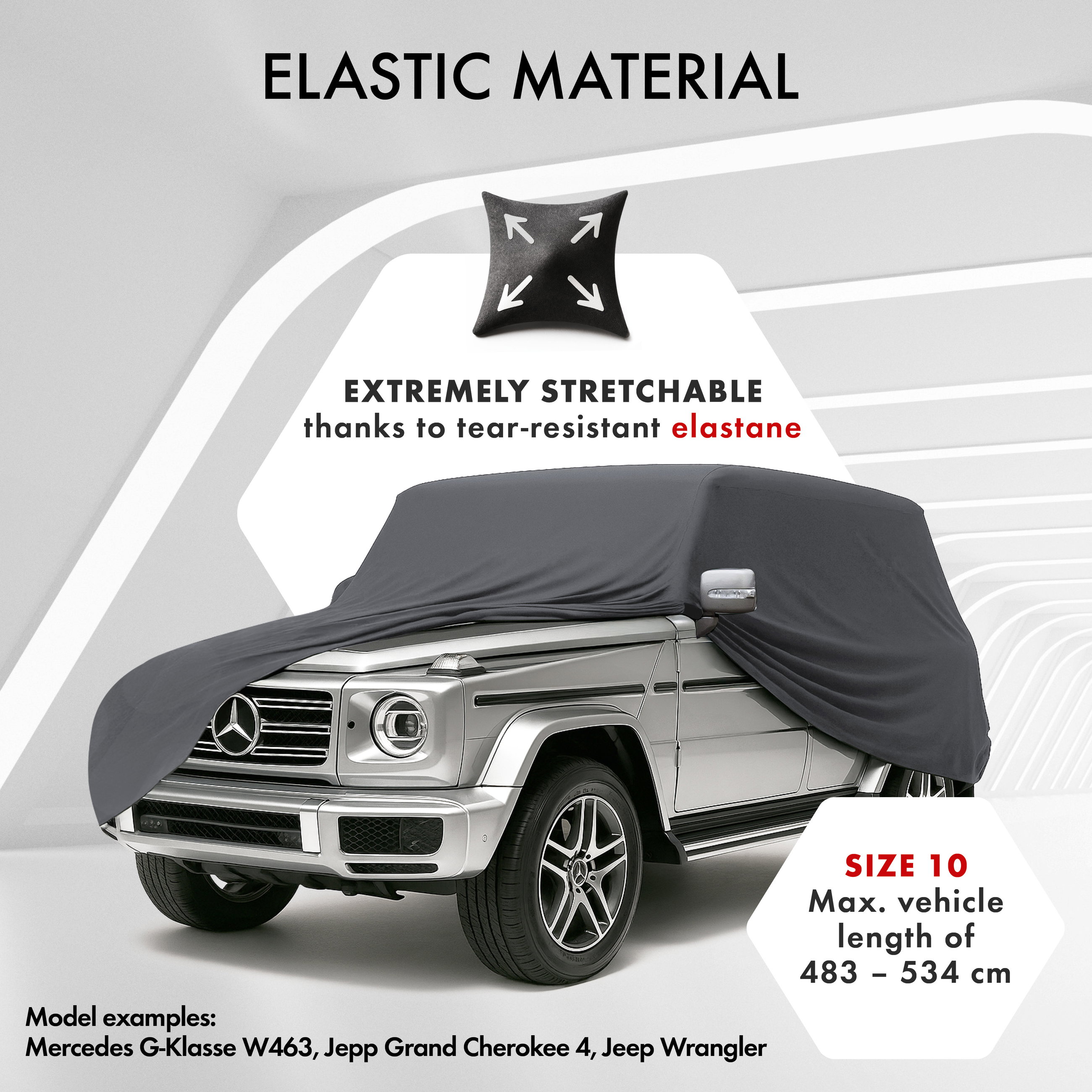 Car cover Indoor Stretch Plus size 10 SUV/VAN anthracite